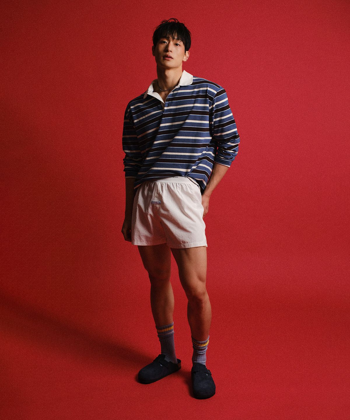 레코딩하우스(RECORDINGHOUSE) REC RUGBY SHIRT[BLUE]