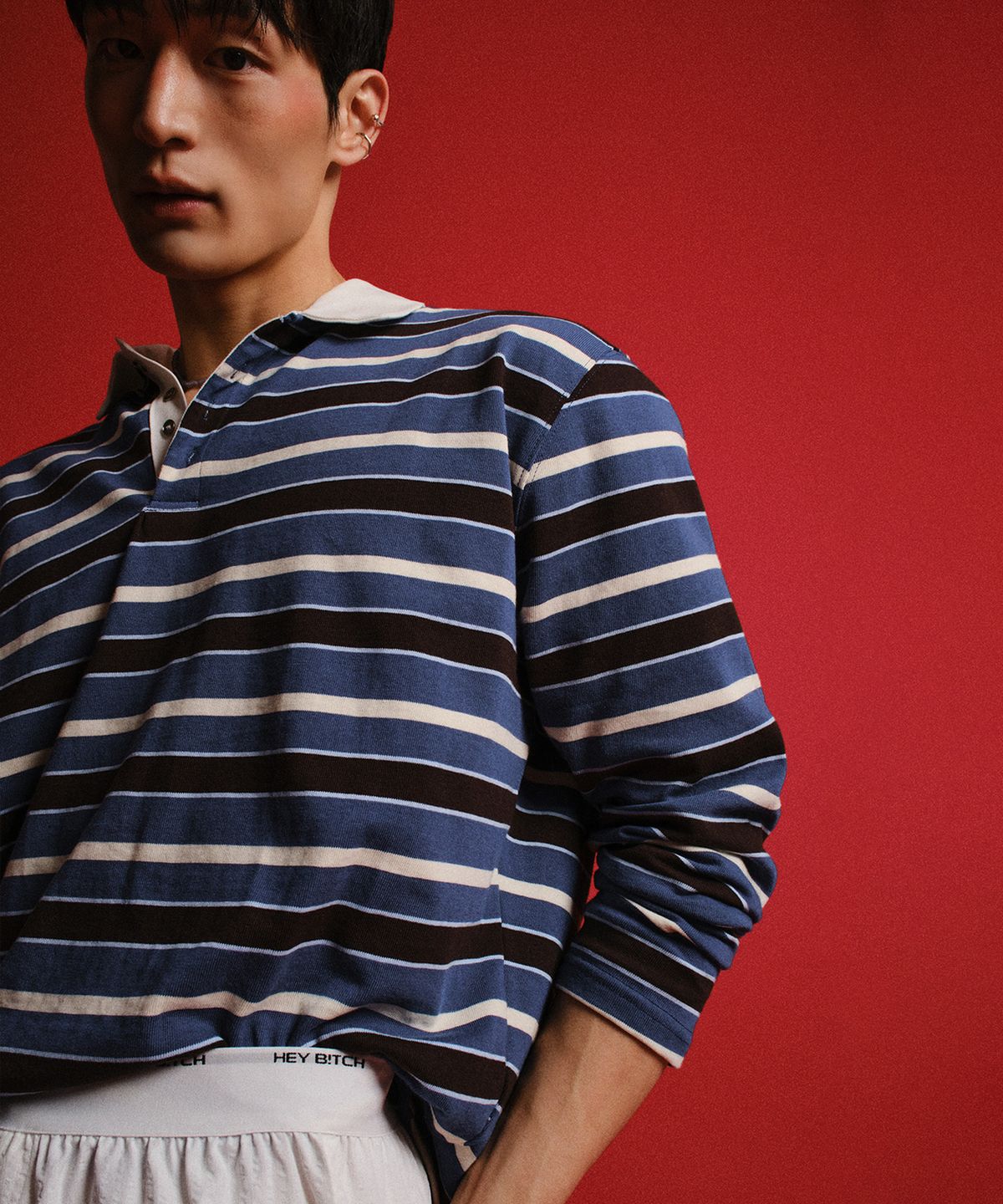 레코딩하우스(RECORDINGHOUSE) REC RUGBY SHIRT[BLUE]