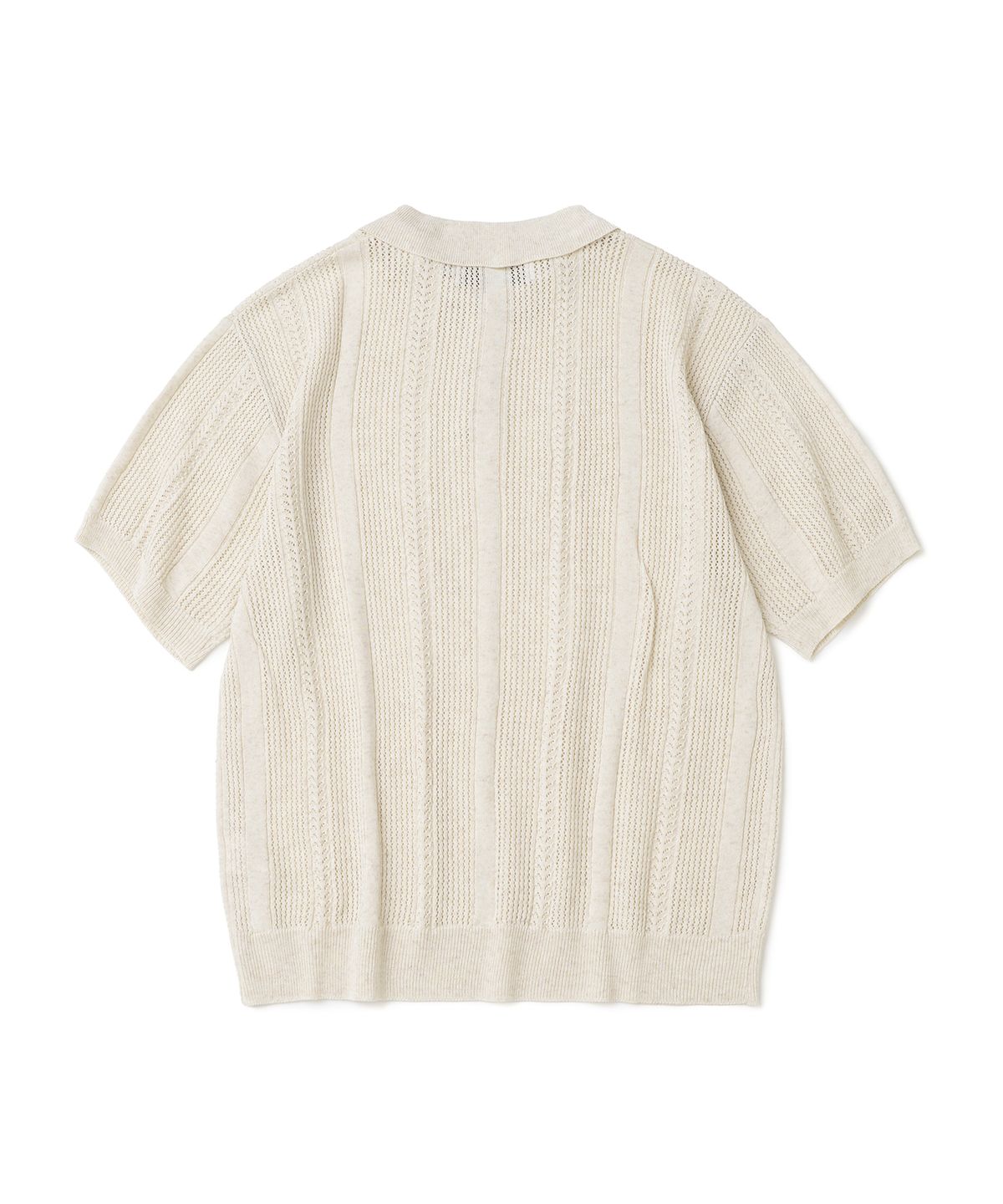 니티드(KNITTED) 린넨 스카시 카라 반팔 니트 LINEN