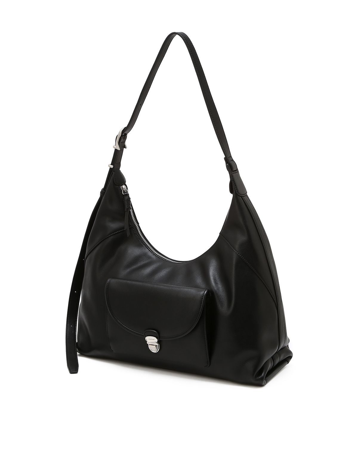 질스튜어트액세서리(JILLSTUART ACC) [LUNE] 룬 푸쉬락 장식 가죽 숄더 L 블랙