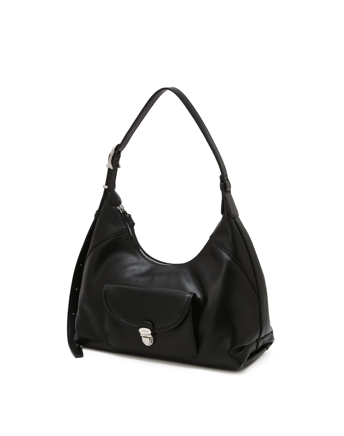 질스튜어트액세서리(JILLSTUART ACC) [LUNE] 룬 푸쉬락 장식 가죽 숄더 S 블랙