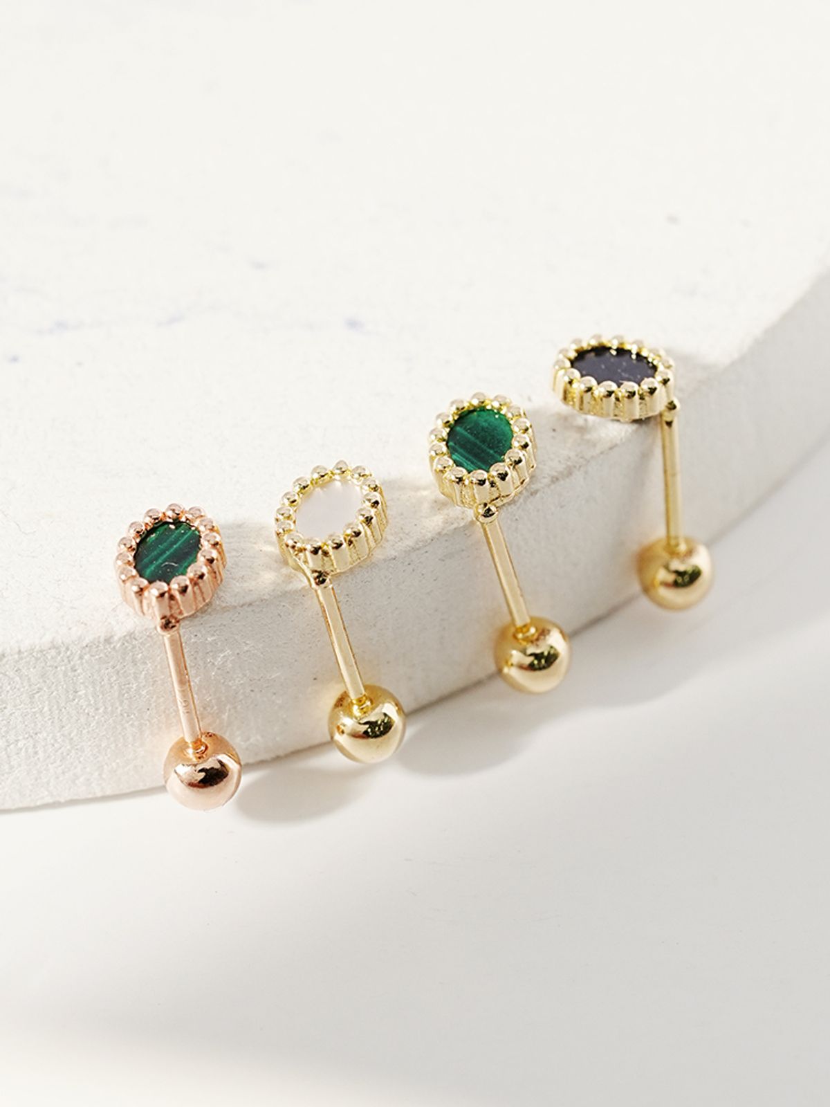 미니멀피어싱(MINIMALPIERCING) 14K 클래식 타원형 앤틱 피어싱 귀걸이