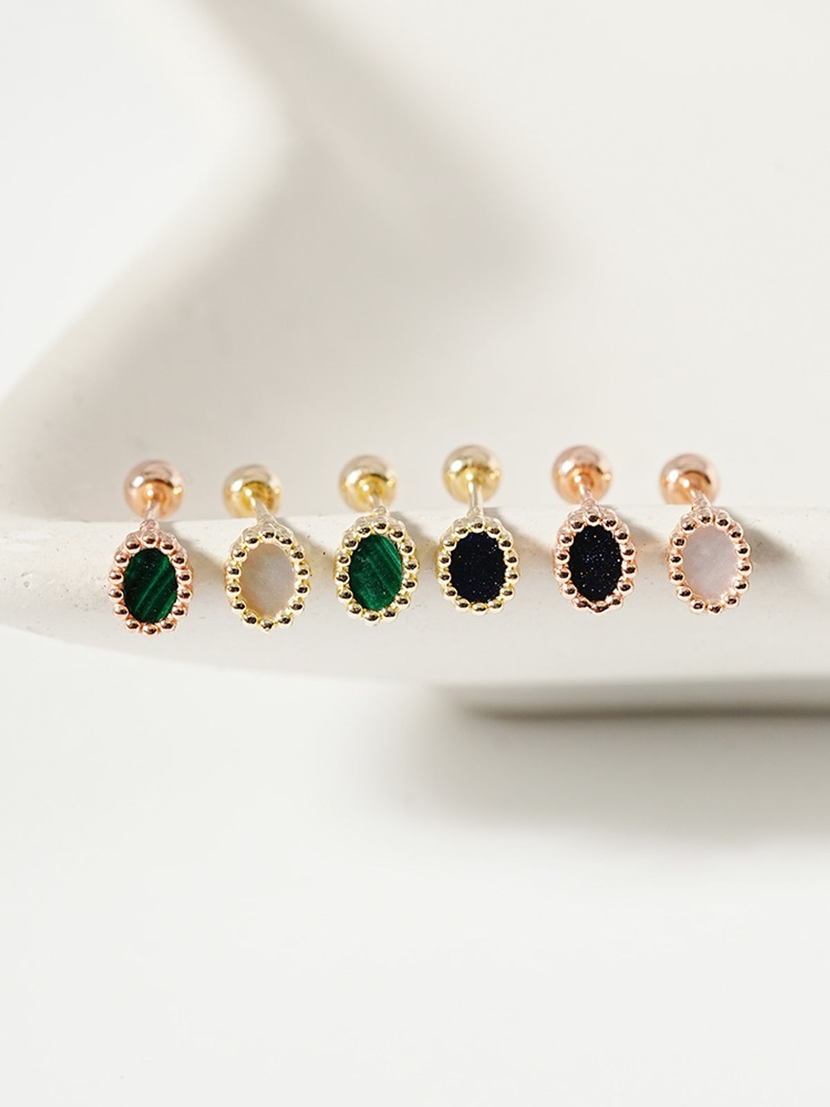 미니멀피어싱(MINIMALPIERCING) 14K 클래식 타원형 앤틱 피어싱 귀걸이
