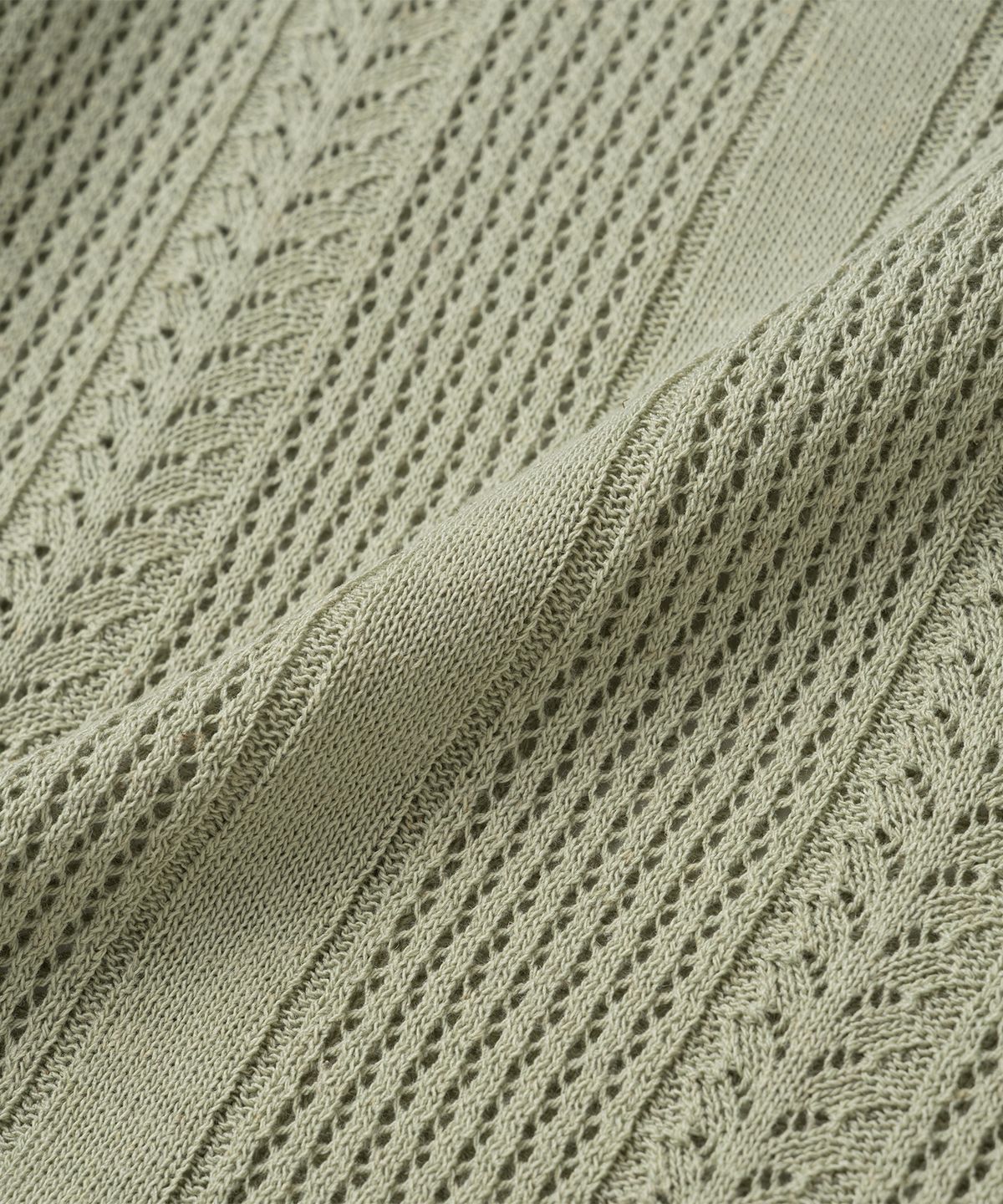 니티드(KNITTED) 린넨 스카시 카라 반팔 니트 OLIVE