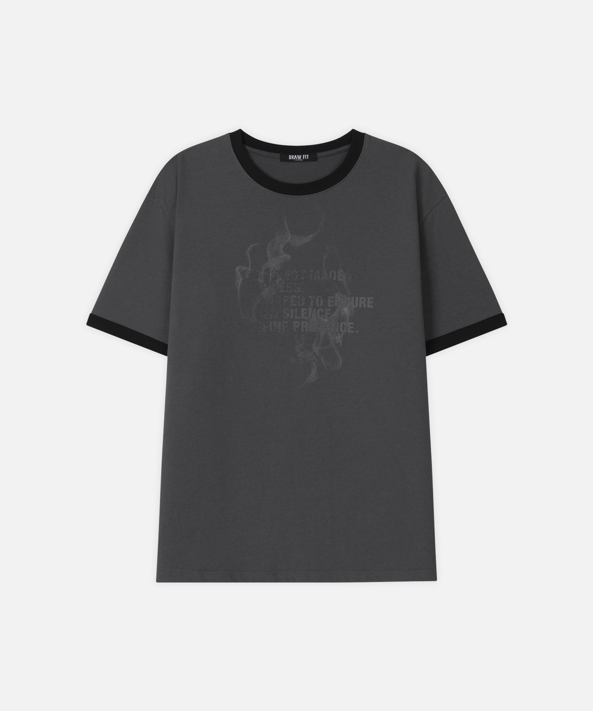 드로우핏(DRAW FIT) 스모크 링거 하프 티셔츠 [CHARCOAL]
