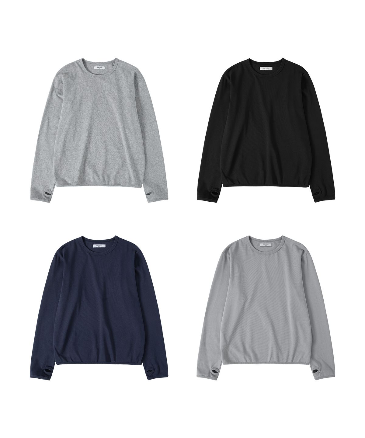 브렌슨(BRENSON) [쿨링] 슬릭 핑거홀 라운드 롱슬리브 ( 4Color )