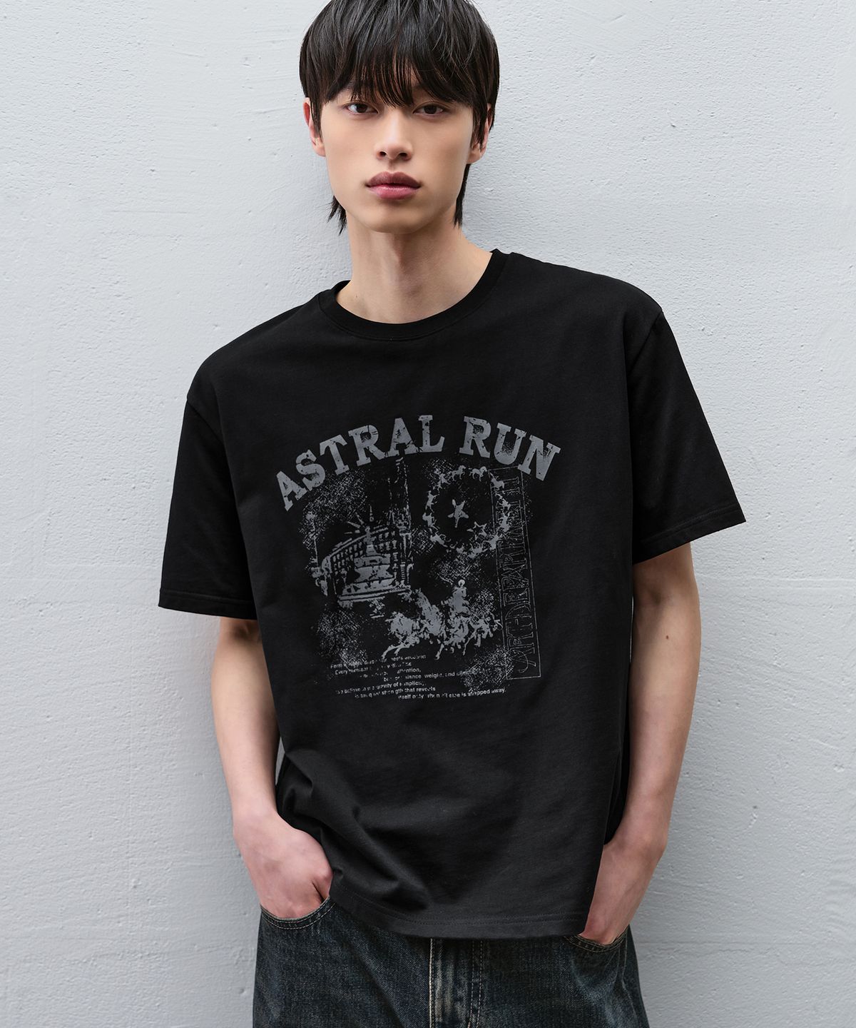 드로우핏(DRAW FIT) 아스트랄 런 하프 티셔츠 [BLACK]