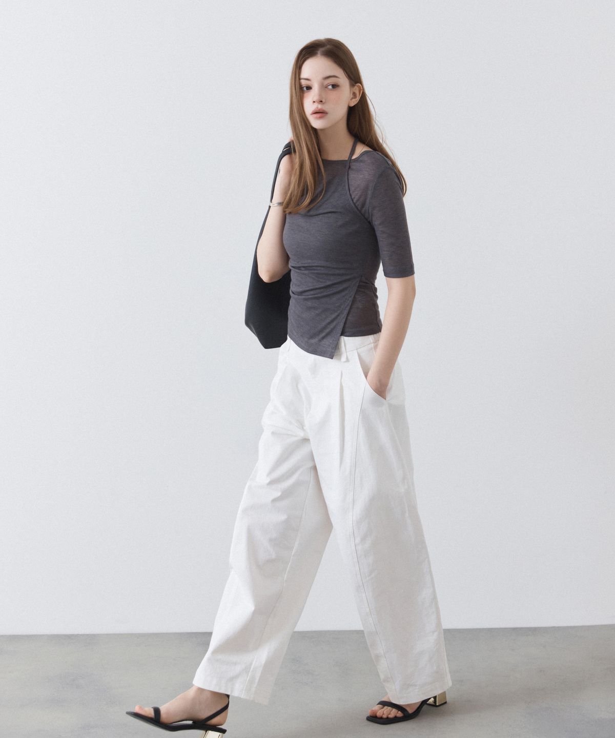 미쏘(MIXXO) 벌룬핏 원턱 코튼팬츠 RE TCG34SS_MIWTCG51QS