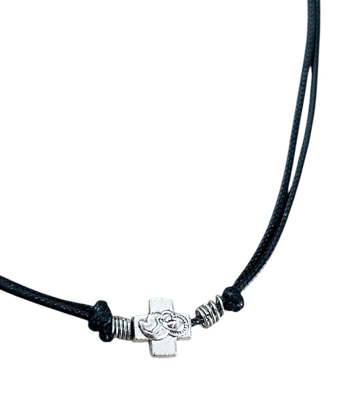 스케이터락(SK8ER ROCK) Void Cross String Necklace ((black))