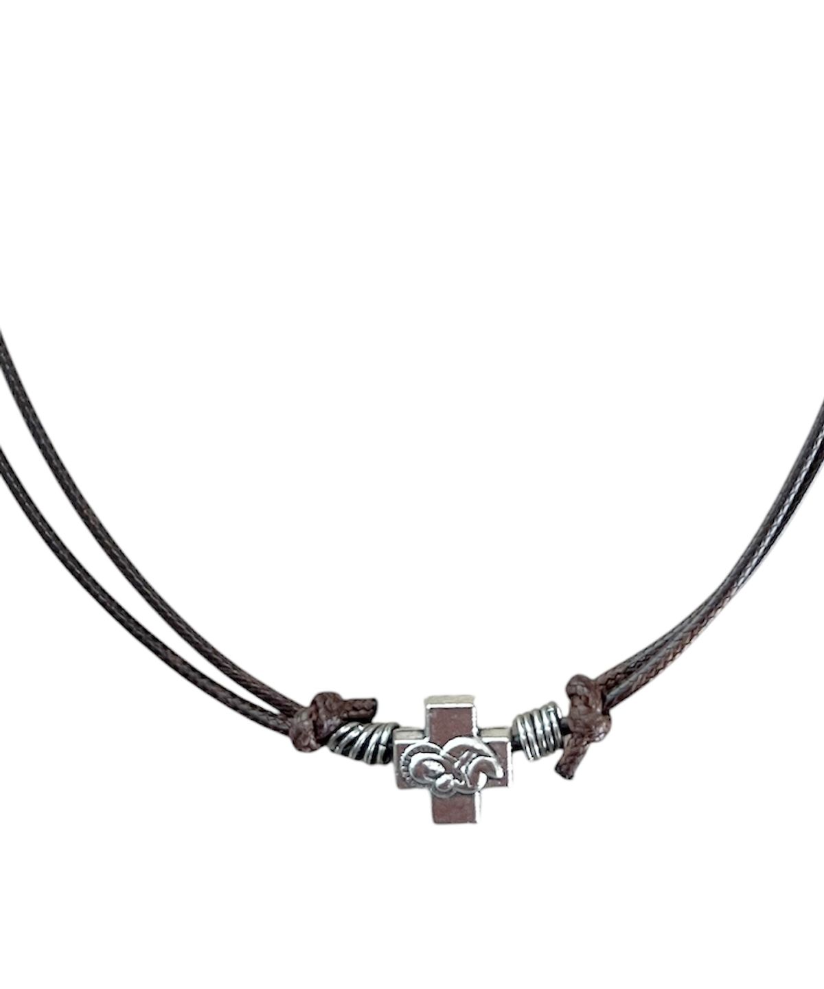 스케이터락(SK8ER ROCK) Void Cross String Necklace ((brown))