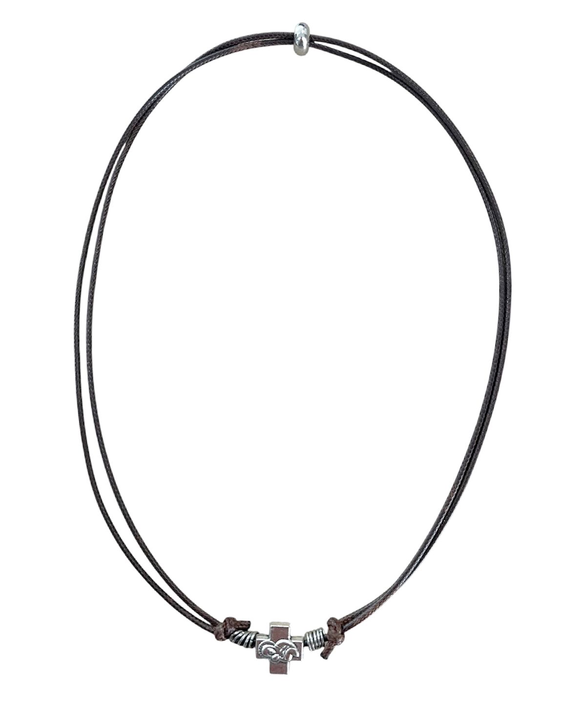 스케이터락(SK8ER ROCK) Void Cross String Necklace ((brown))