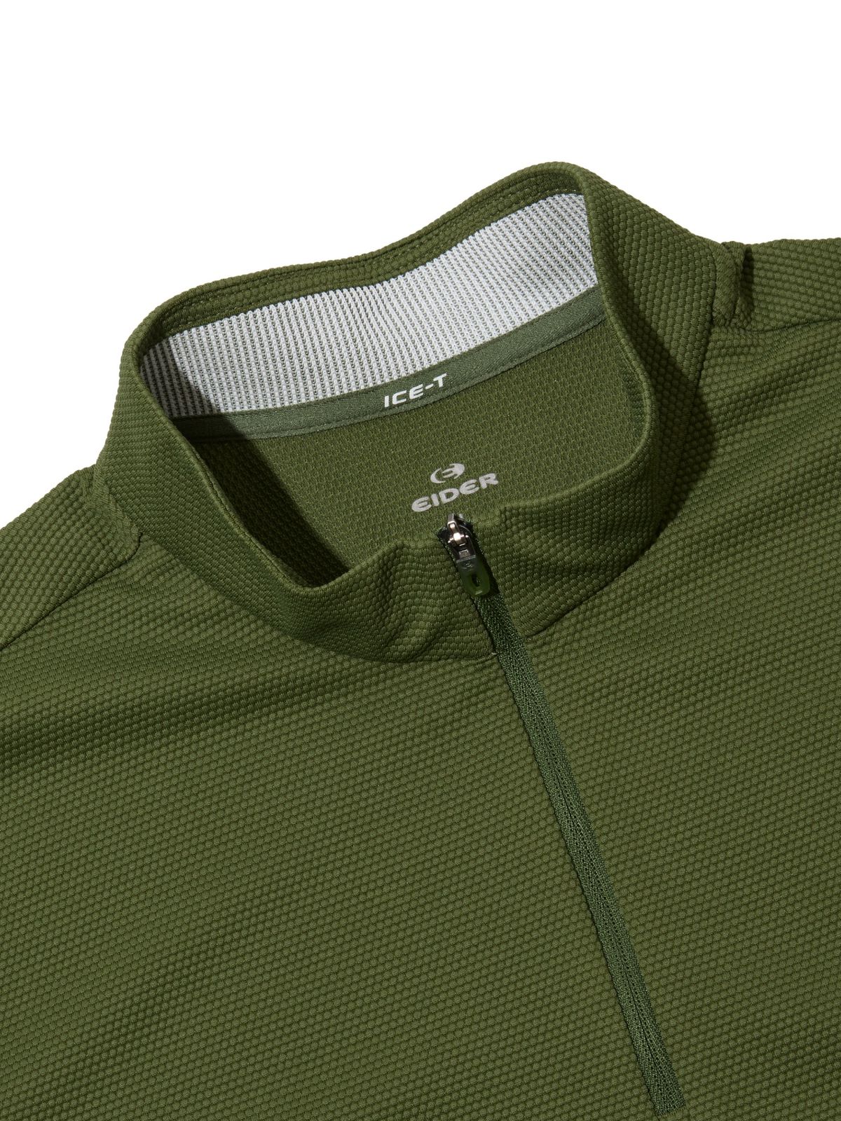 아이더(EIDER) ICE-T (아이스티) 남성 버블 반팔 짚업 티셔츠_Dark Olive