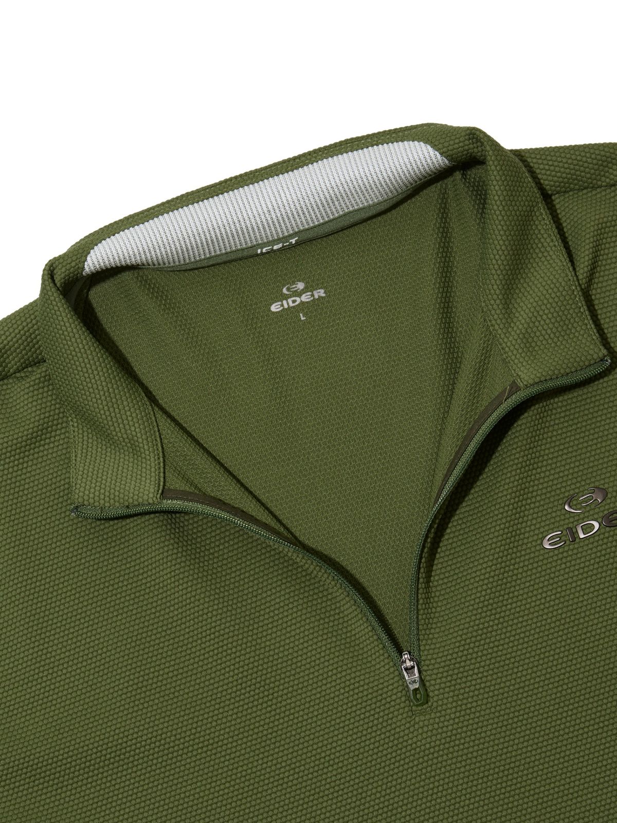 아이더(EIDER) ICE-T (아이스티) 남성 버블 반팔 짚업 티셔츠_Dark Olive