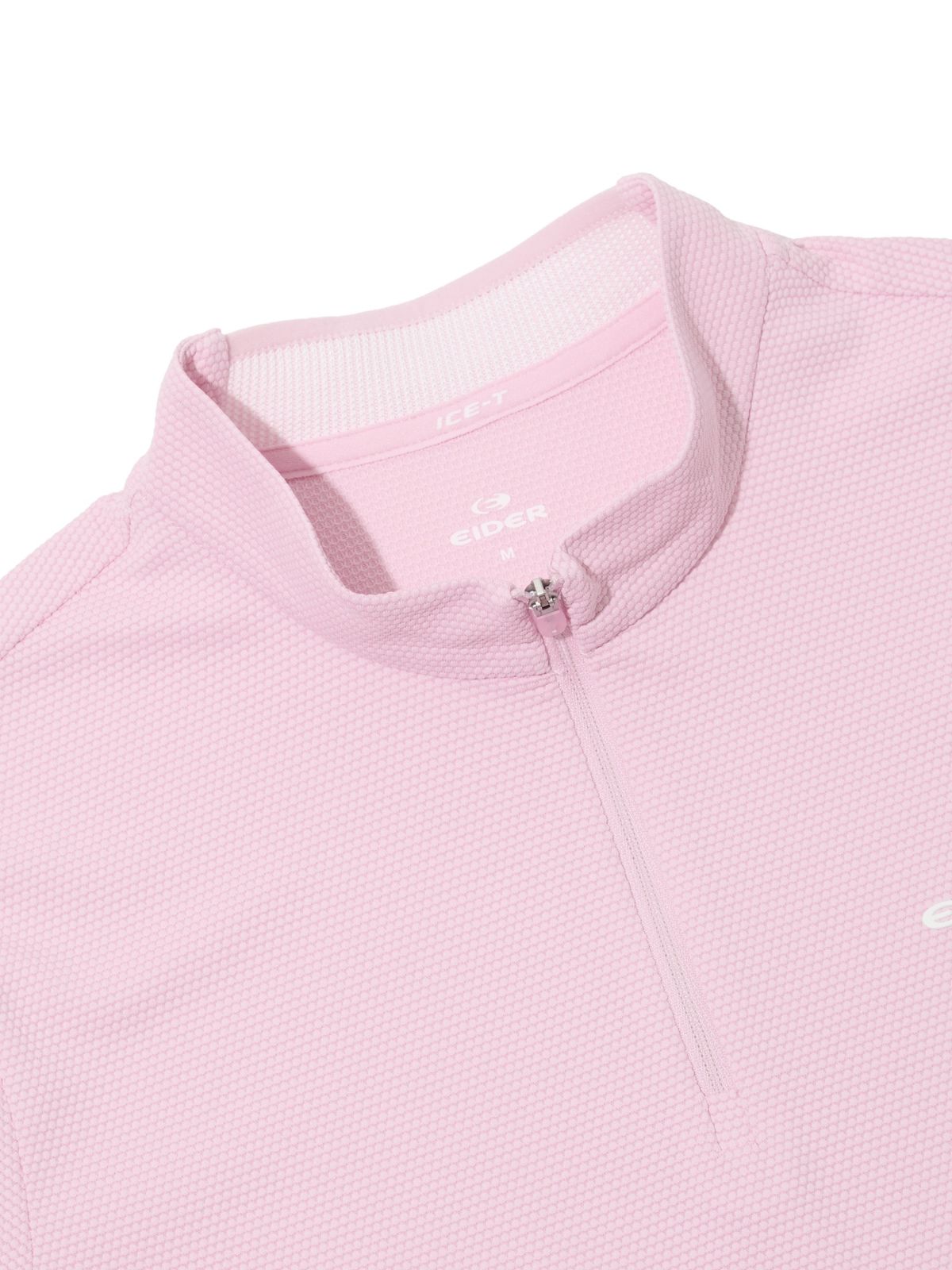 아이더(EIDER) ICE-T (아이스티) 여성 버블 반팔 짚업 티셔츠_CANDY PINK