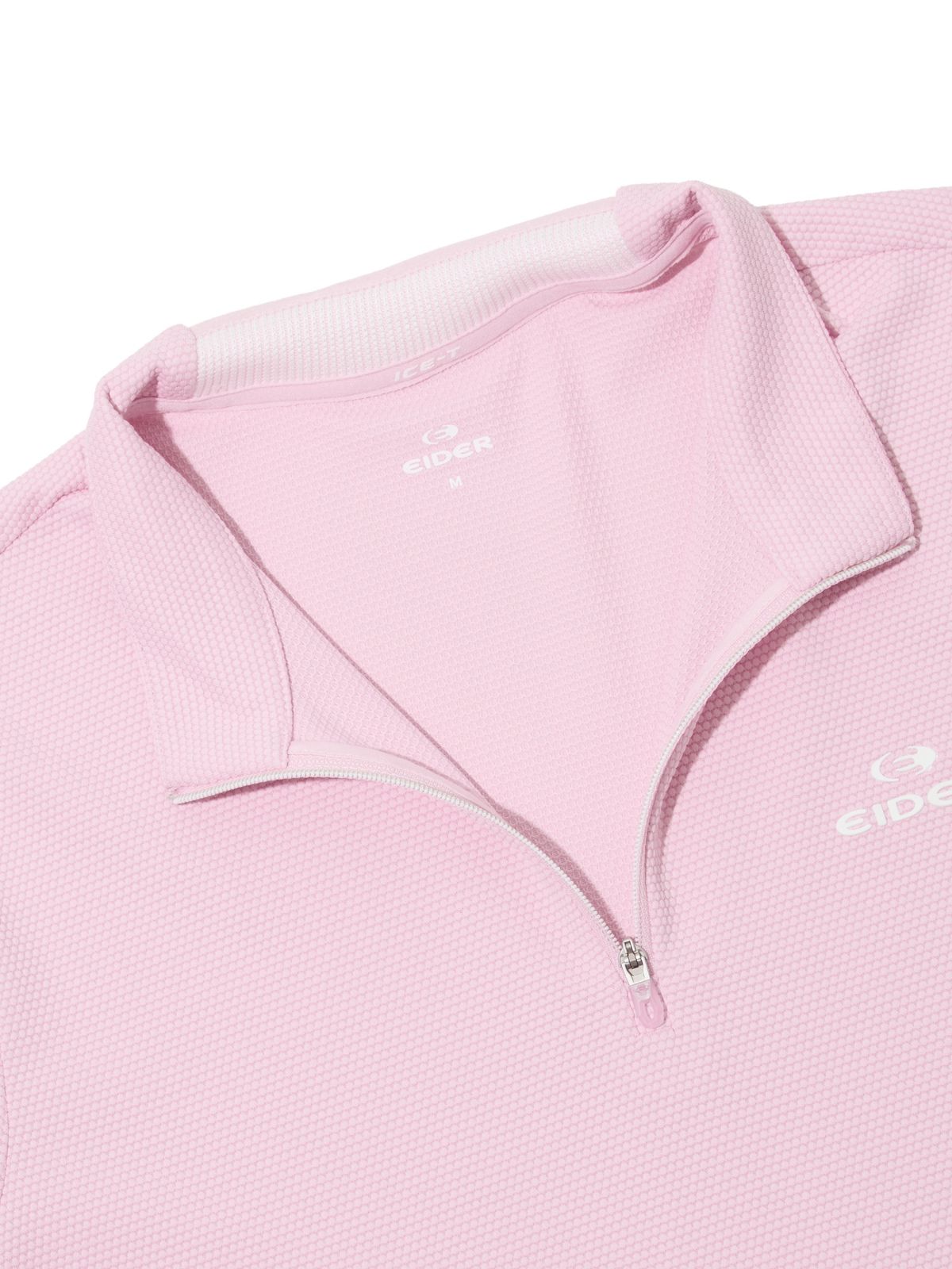 아이더(EIDER) ICE-T (아이스티) 여성 버블 반팔 짚업 티셔츠_CANDY PINK