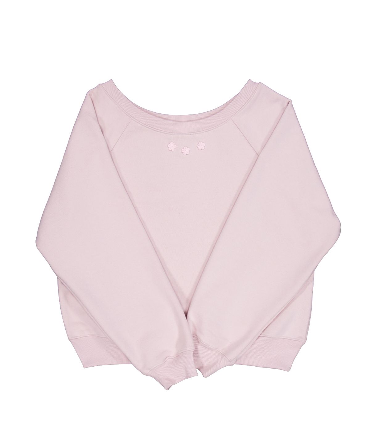 시월107(SIWL107) U-Neck Crochet Sweatshirt (Baby Pink)