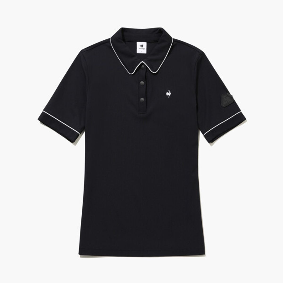 르꼬끄 골프(LECOQ GOLF) [COQ TAP] 여성 골지 카라 반팔 티셔츠 _BLCK GR122LTS31