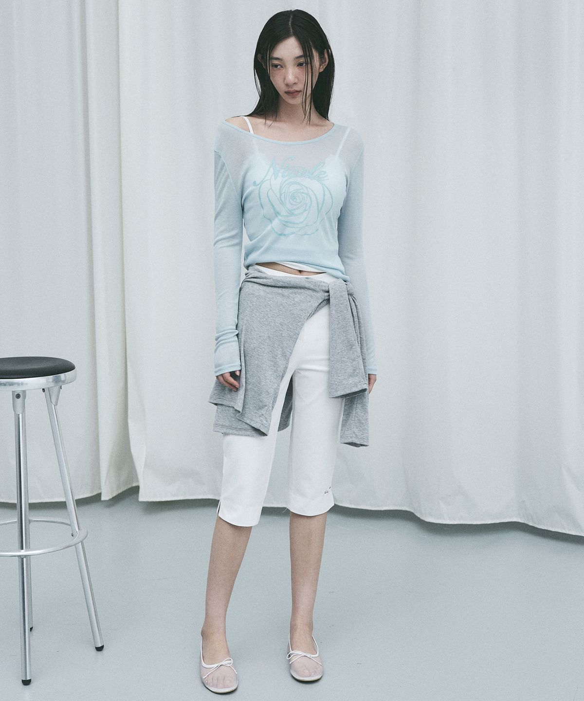 닉앤니콜(NICK&NICOLE) CAPRI SLIT PANTS_IVORY