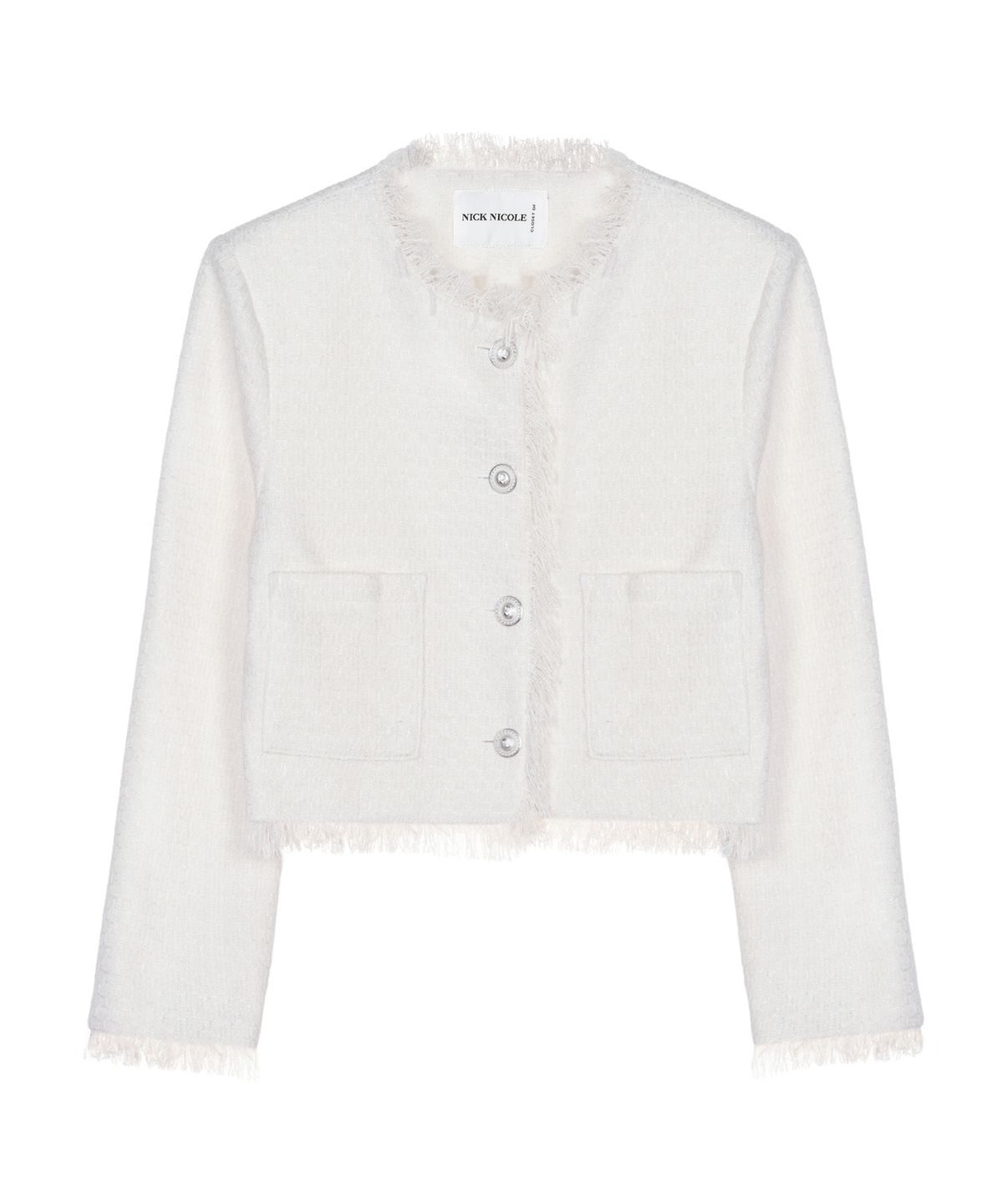 닉앤니콜(NICK&NICOLE) FRINGE TRIMMING TWEED JACKET_WHITE