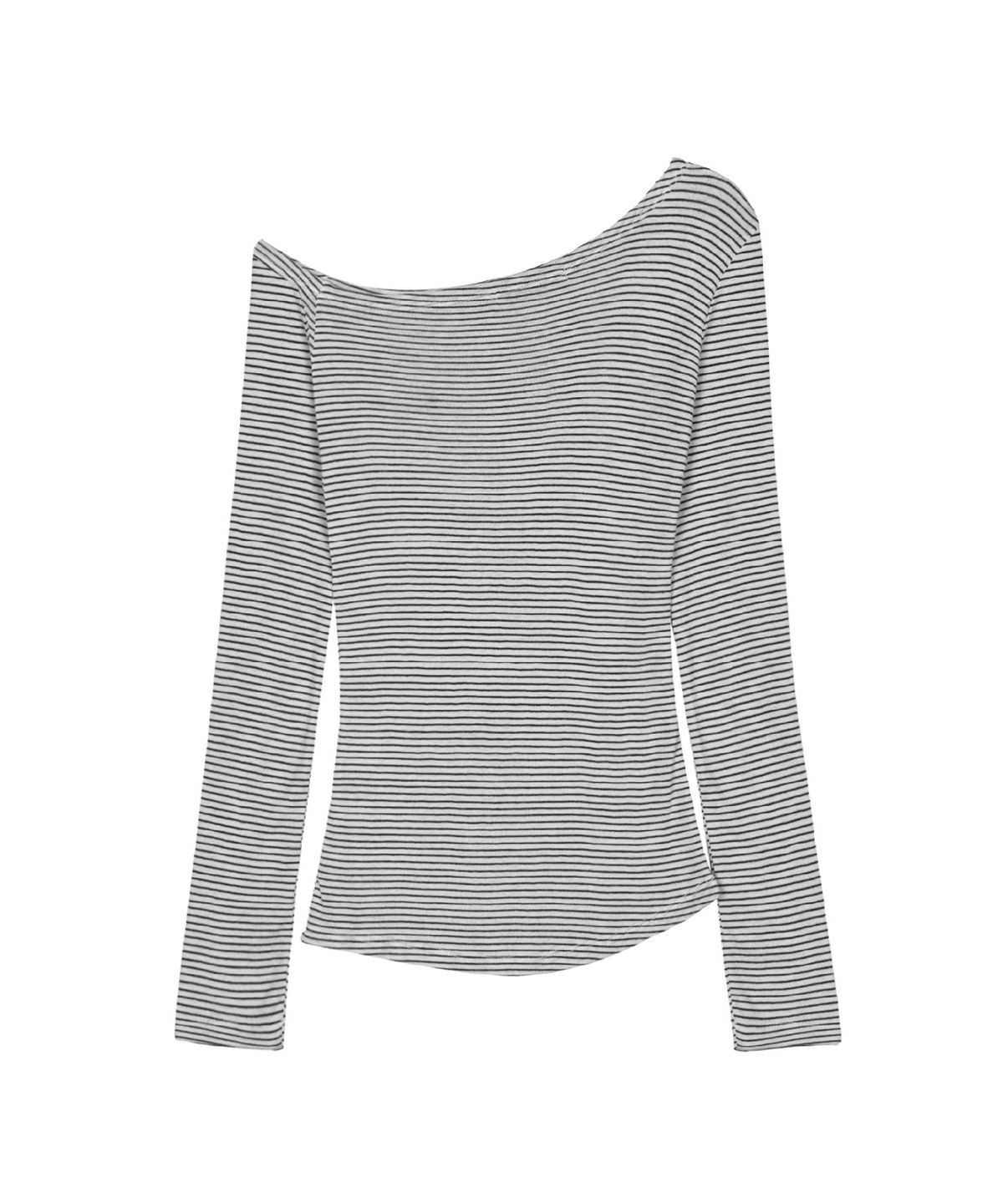 닉앤니콜(NICK&NICOLE) STRIPE DRAPE NECK TOP_IVORY