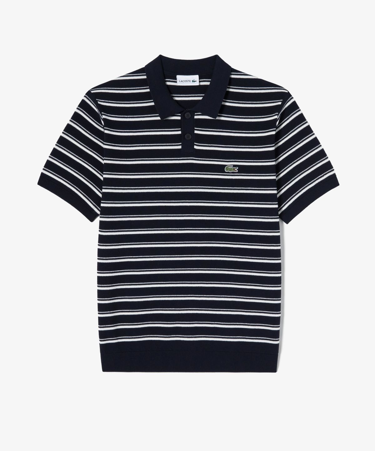 라코스테(LACOSTE) 남성 멀티 스트라이프 부클 믹스 반팔 스웨터 폴로 셔츠 PH578E-56G 166