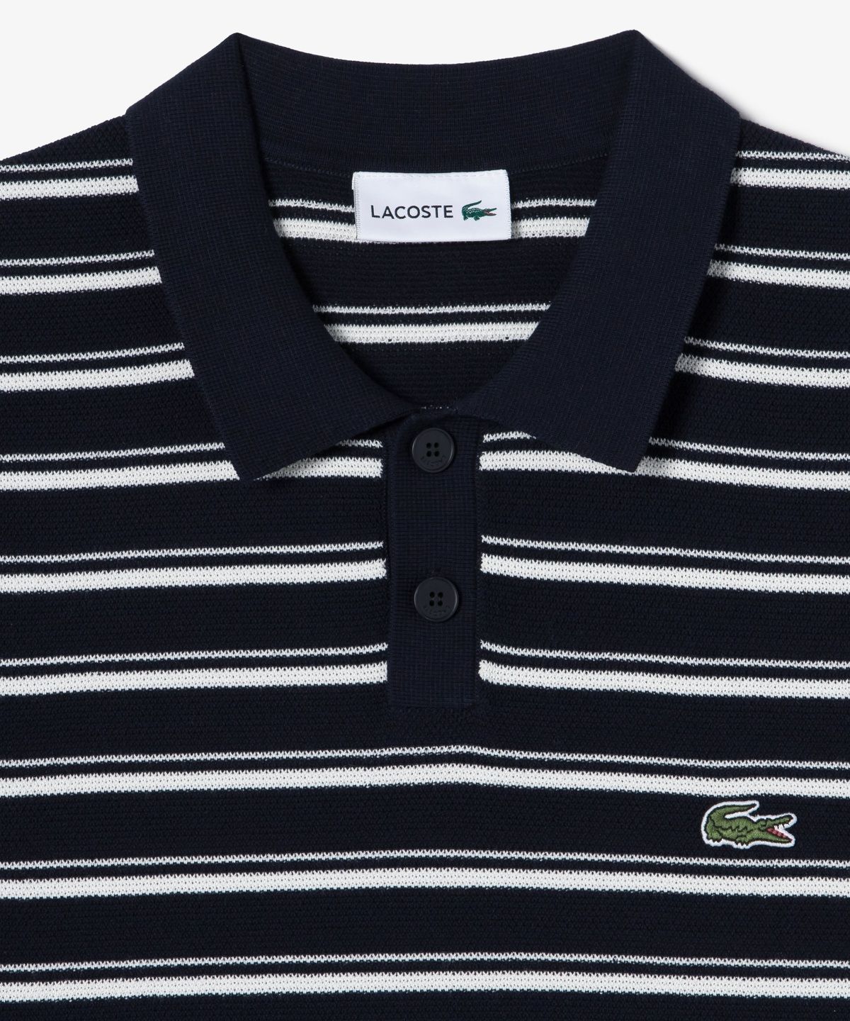라코스테(LACOSTE) 남성 멀티 스트라이프 부클 믹스 반팔 스웨터 폴로 셔츠 PH578E-56G 166