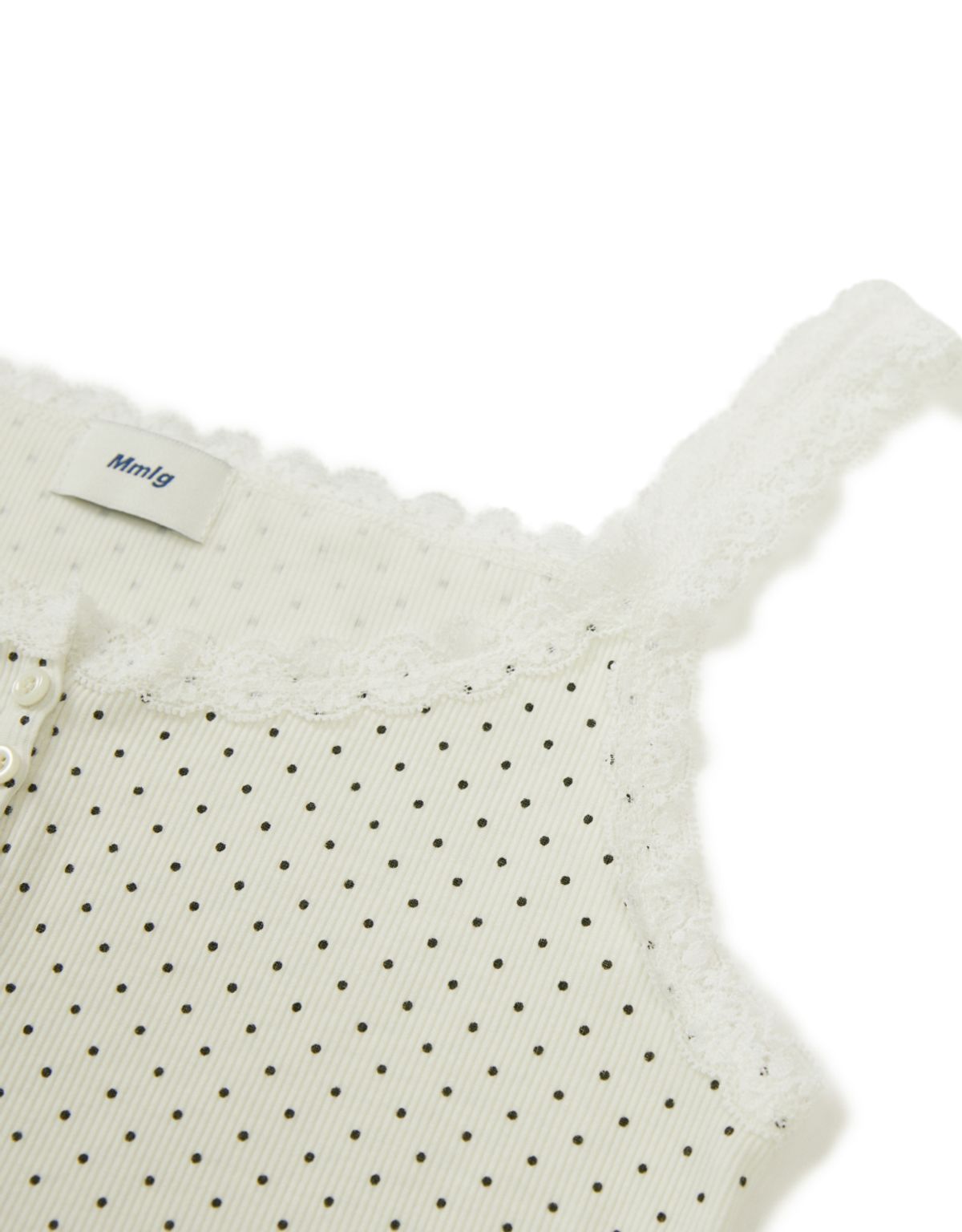 엠엠엘지(MMLG) MILK DOT LACE SLEEVELESS (WHITE)