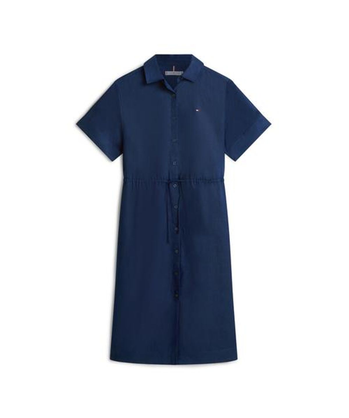 타미힐피거(TOMMY HILFIGER) 린넨 셔츠 칼라 미디 드레스