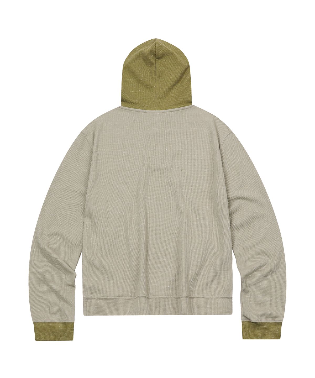 에스이에스티(S'EST) Waffle Henley Hoodie Sleeve Beige
