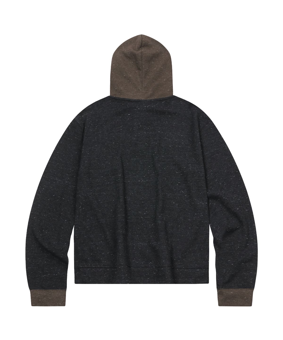 에스이에스티(S'EST) Waffle Henley Hoodie Sleeve Charcoal