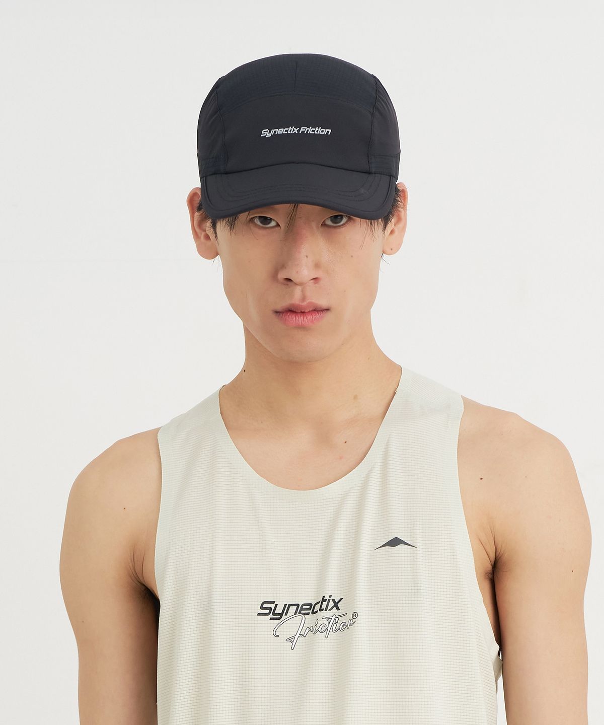 고요웨어(GOYOWEAR) [시넥틱스 프릭션] 에어 그리드 러닝 캡 (블랙)