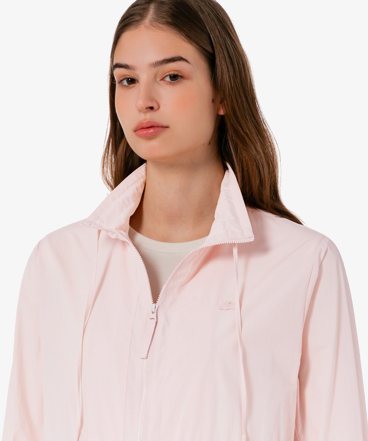 라코스테(LACOSTE) 여성 오픈워크 디테일 중기장 점퍼 BF715E-56G T03