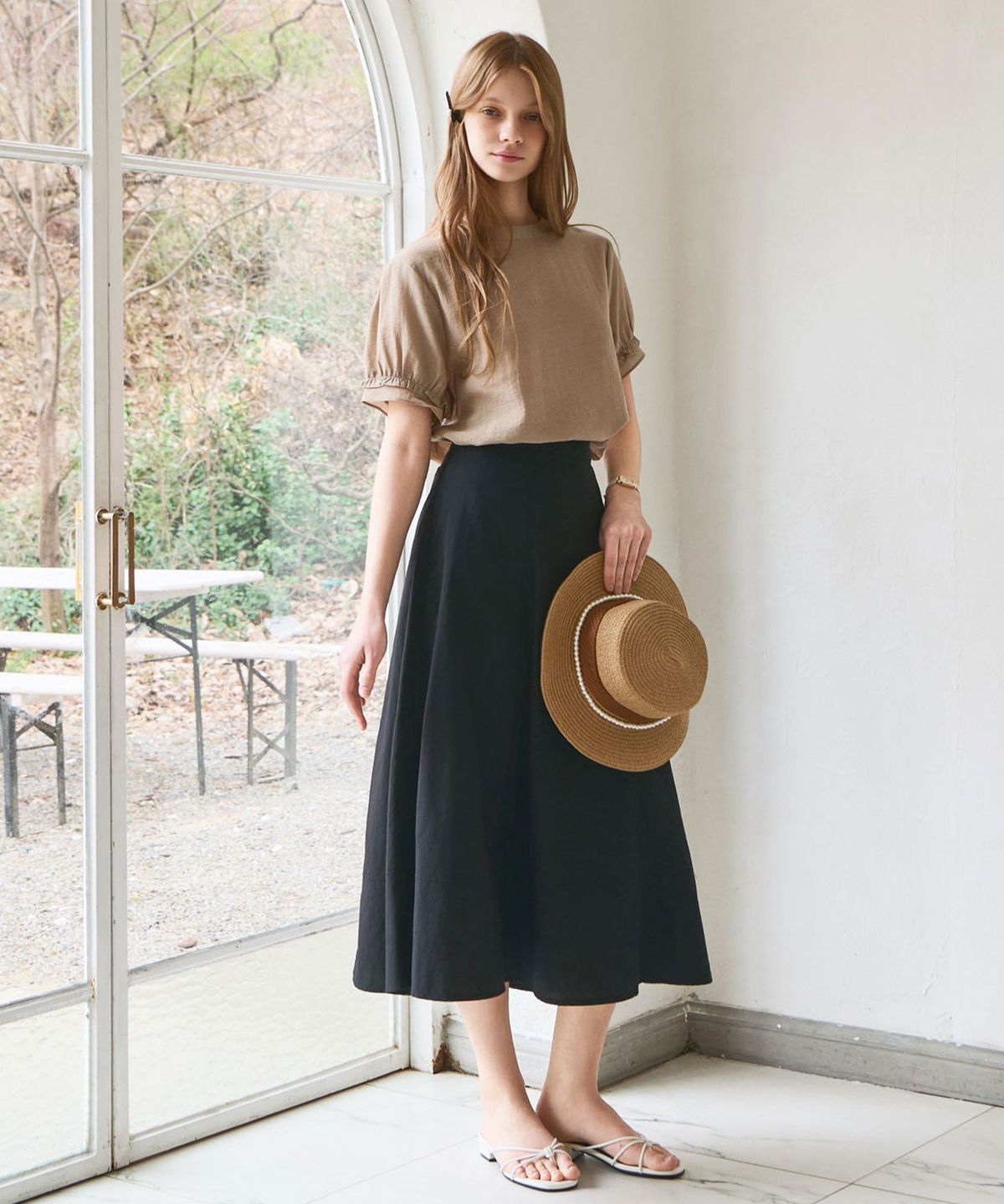 슬로우롤리(SLOWLOLLI) Form line long skirt_3 Colors