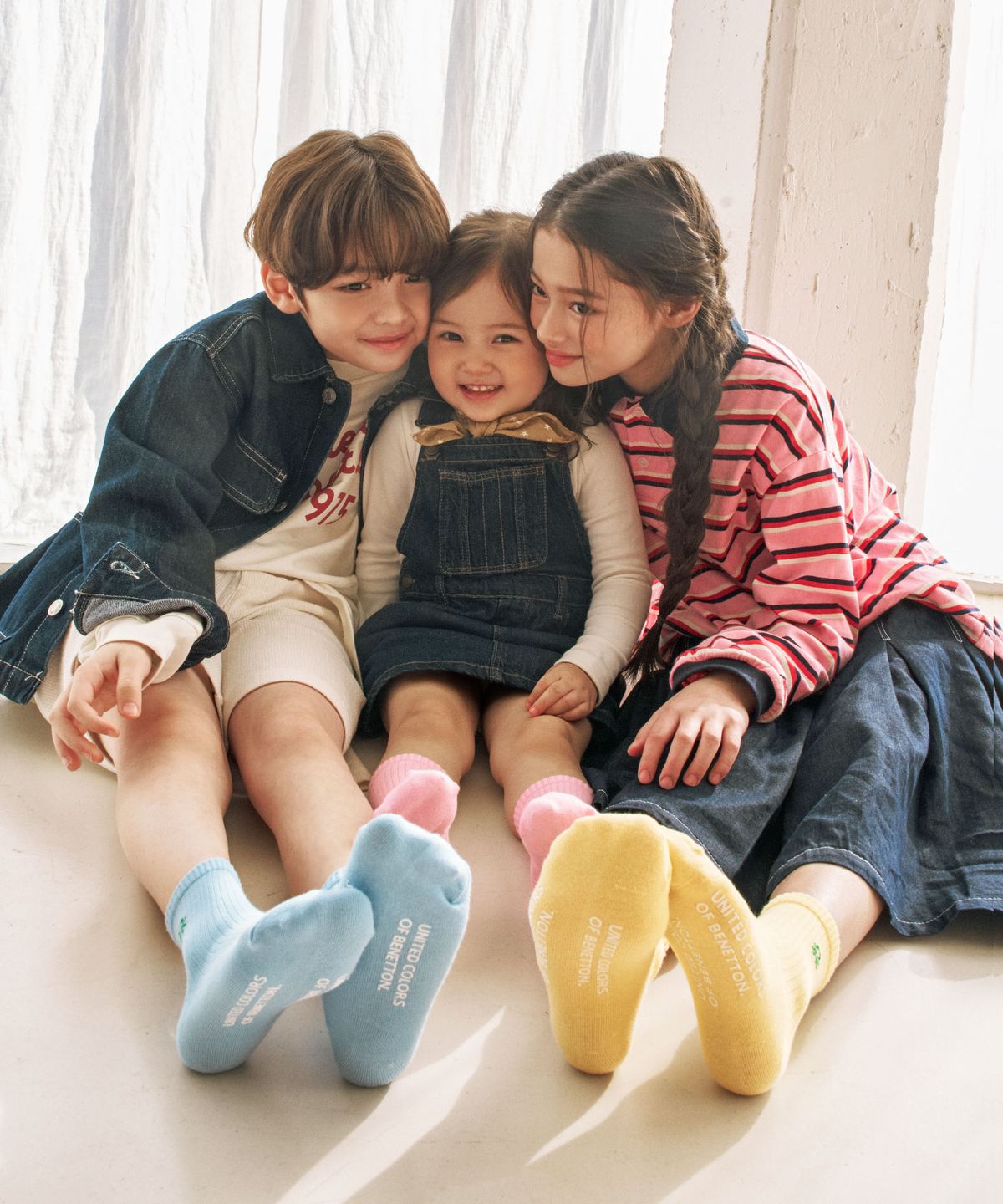 베네통키즈(BENETTONKIDS) 키즈 폴포 로고 중목 3족 (3colors)