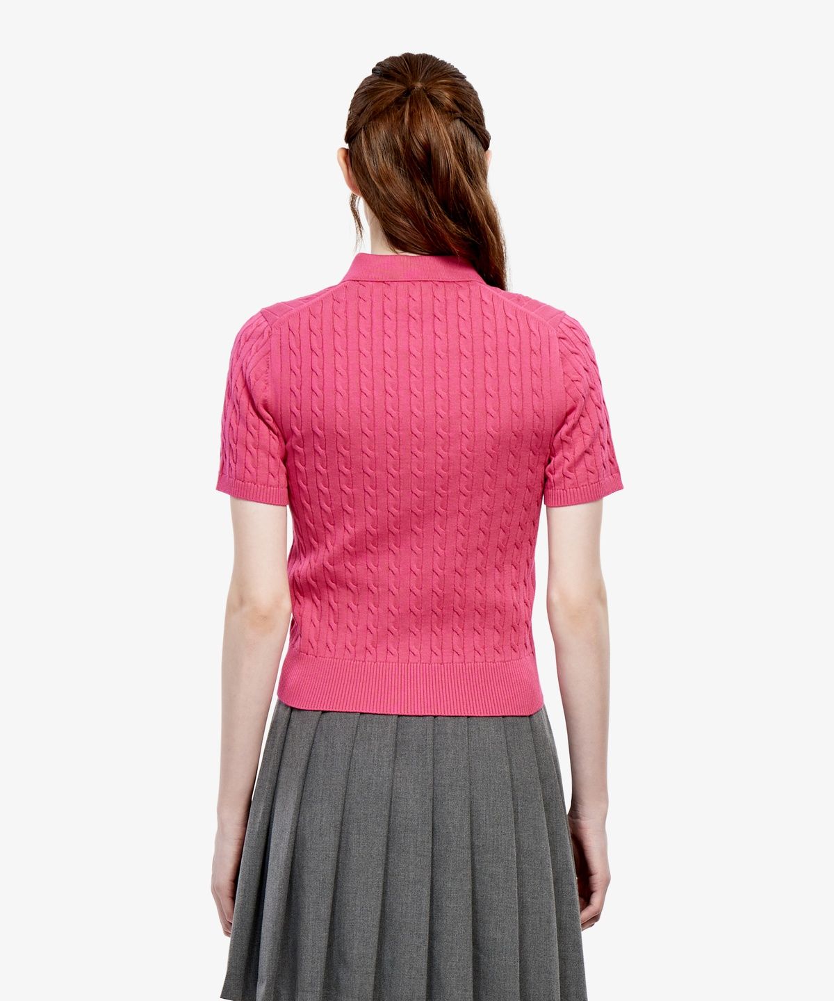 라코스테(LACOSTE) 여성 케이블 반팔 폴로 가디건 AF280E-56G GLH