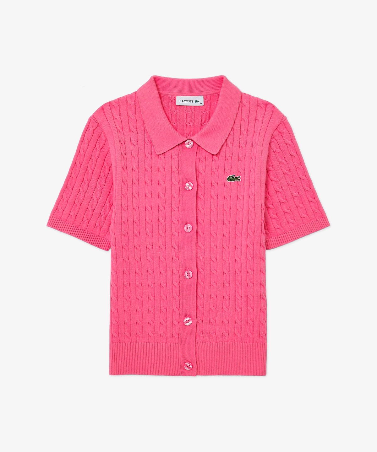 라코스테(LACOSTE) 여성 케이블 반팔 폴로 가디건 AF280E-56G GLH