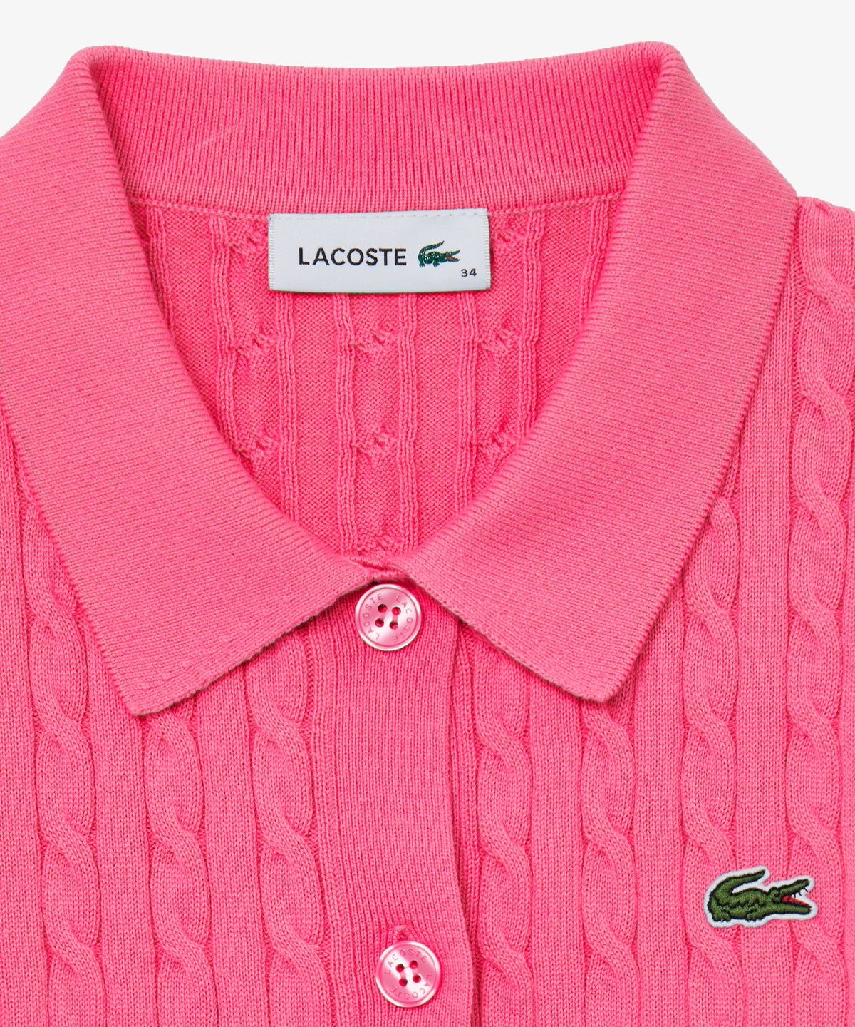 라코스테(LACOSTE) 여성 케이블 반팔 폴로 가디건 AF280E-56G GLH