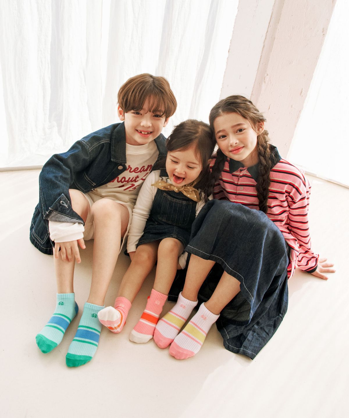 베네통키즈(BENETTONKIDS) 키즈 슈가 골지 스니커즈 3족 (2colors)