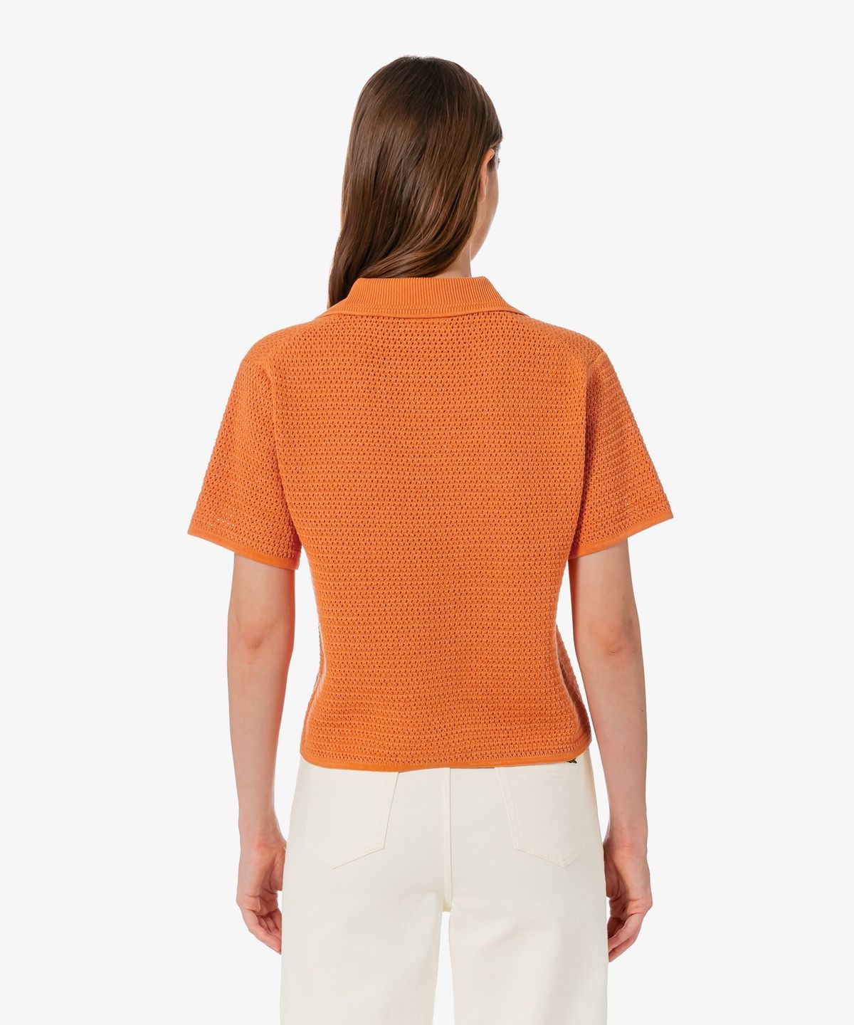 라코스테(LACOSTE) 여성 크로셰 스웨터 폴로 셔츠 PF615E-56G IY0