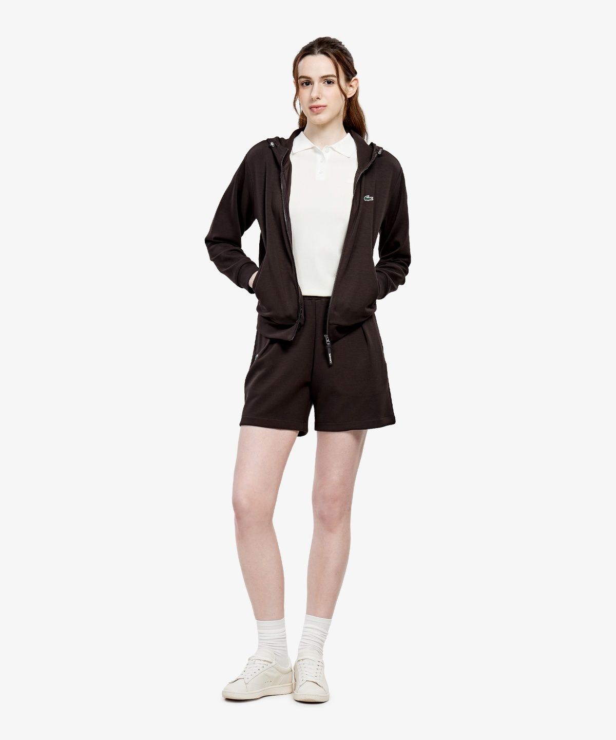 라코스테(LACOSTE) 여성 라이트 저지 셋업 쇼츠 GF799E-56G 3LA