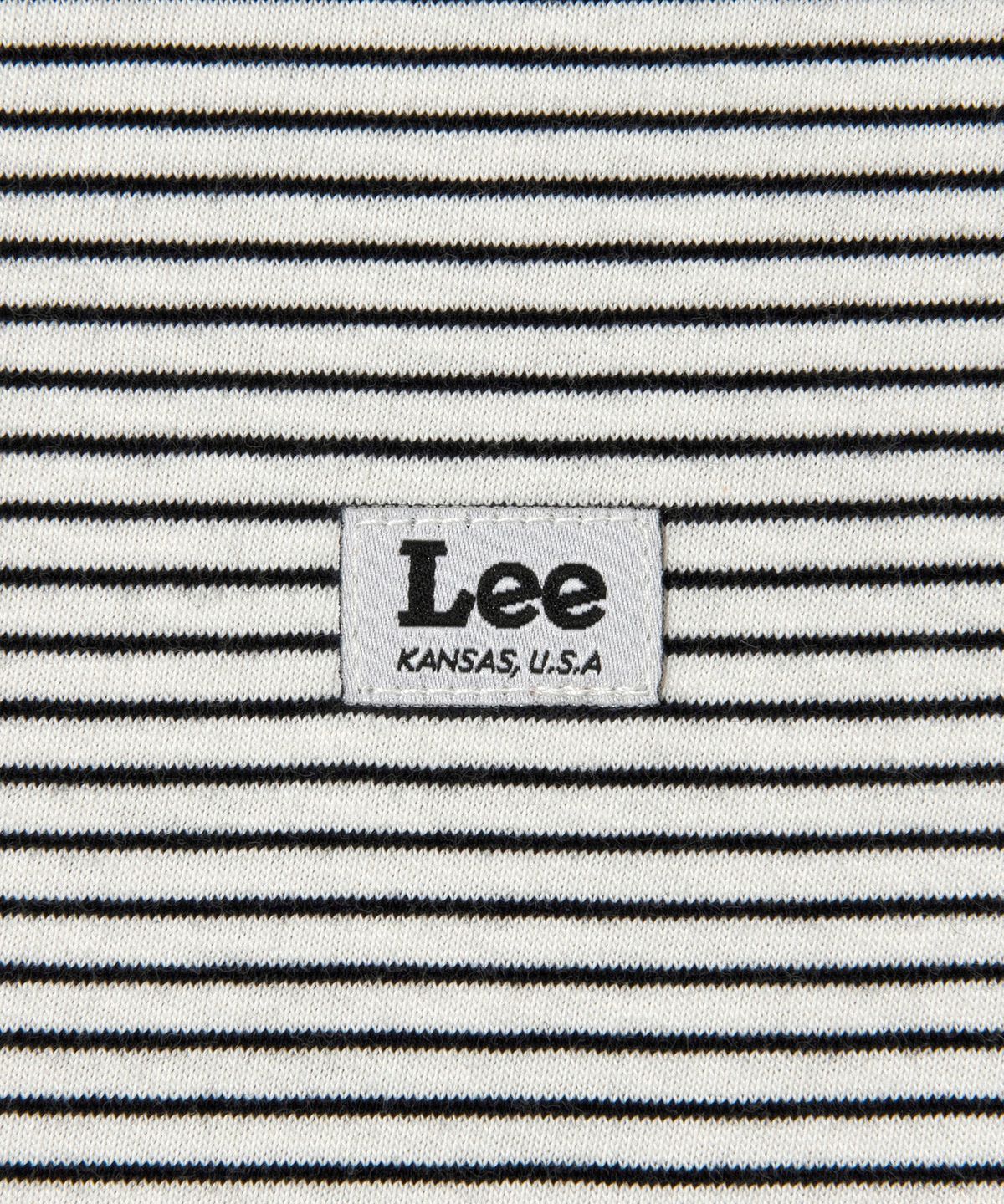 리(LEE) 스트라이프 라벨 반팔 티셔츠 블랙