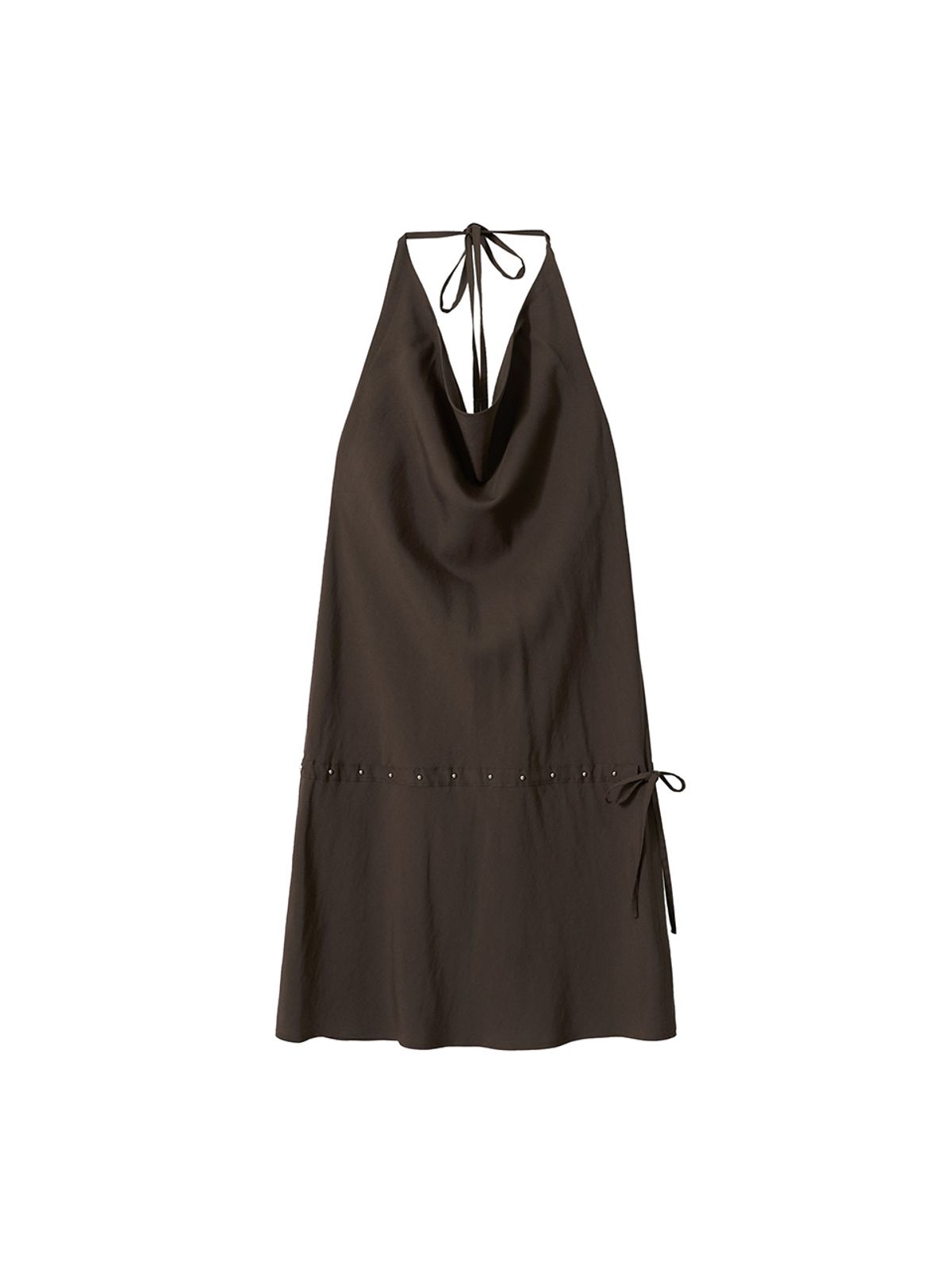 기준(KIJUN) Cowl Mini Dress Brown