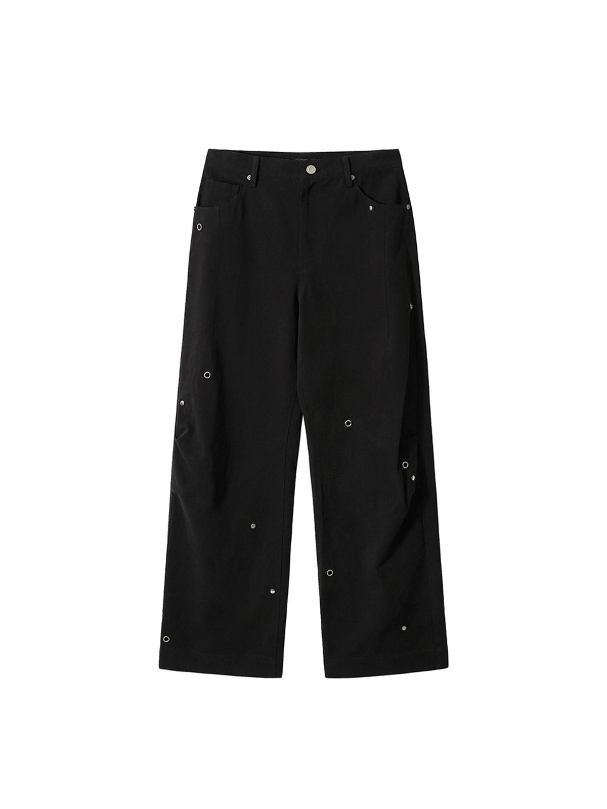 기준(KIJUN) Pleated Stud Pants Black