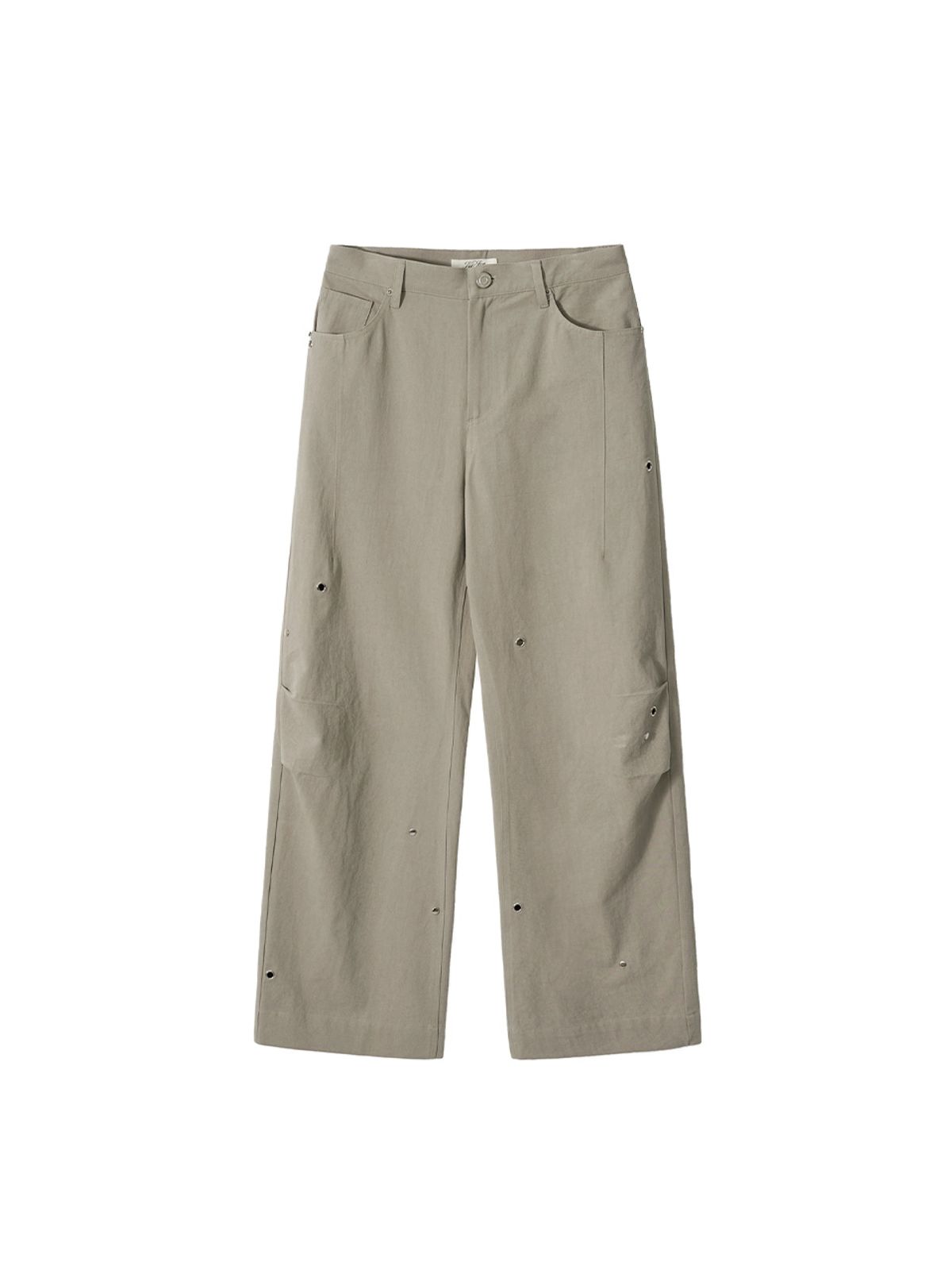 기준(KIJUN) Pleated Stud Pants Grey