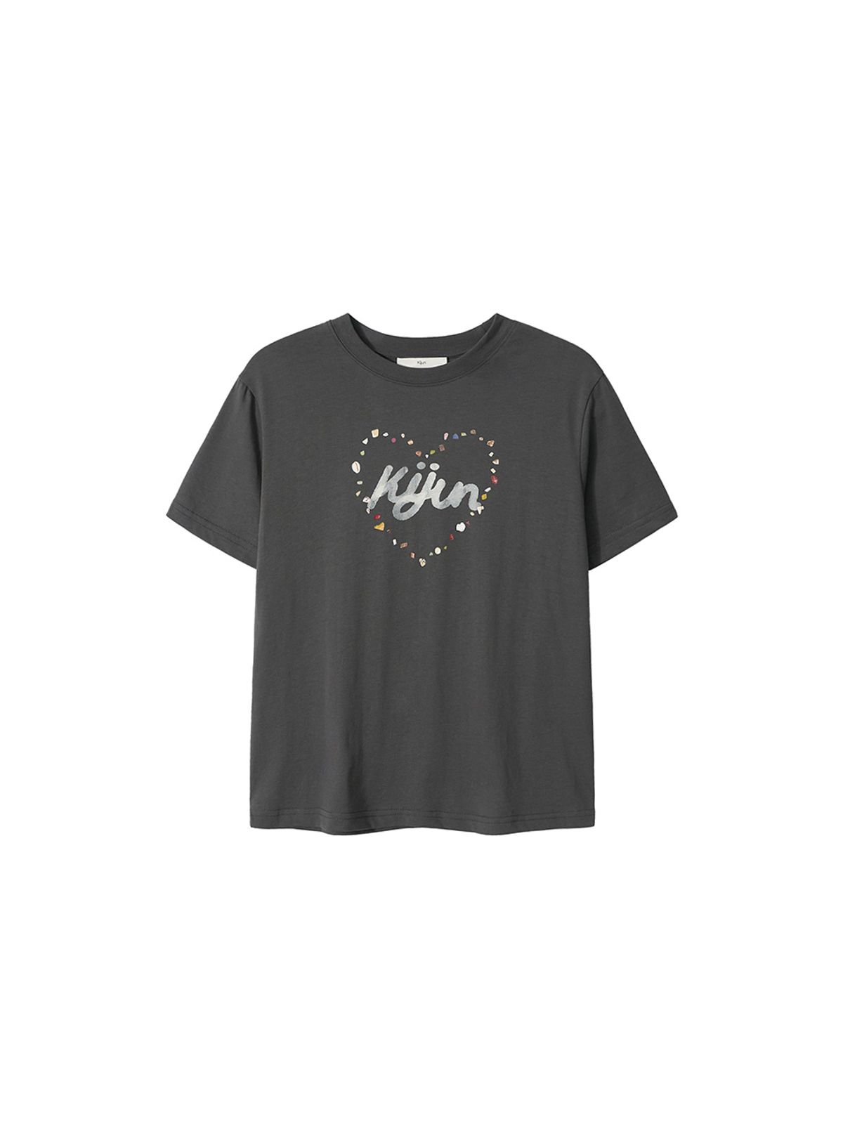 기준(KIJUN) Pebble Heart Tee Charcoal