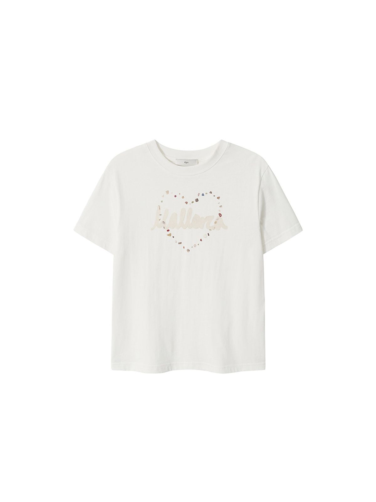 기준(KIJUN) Pebble Heart Tee Off-White