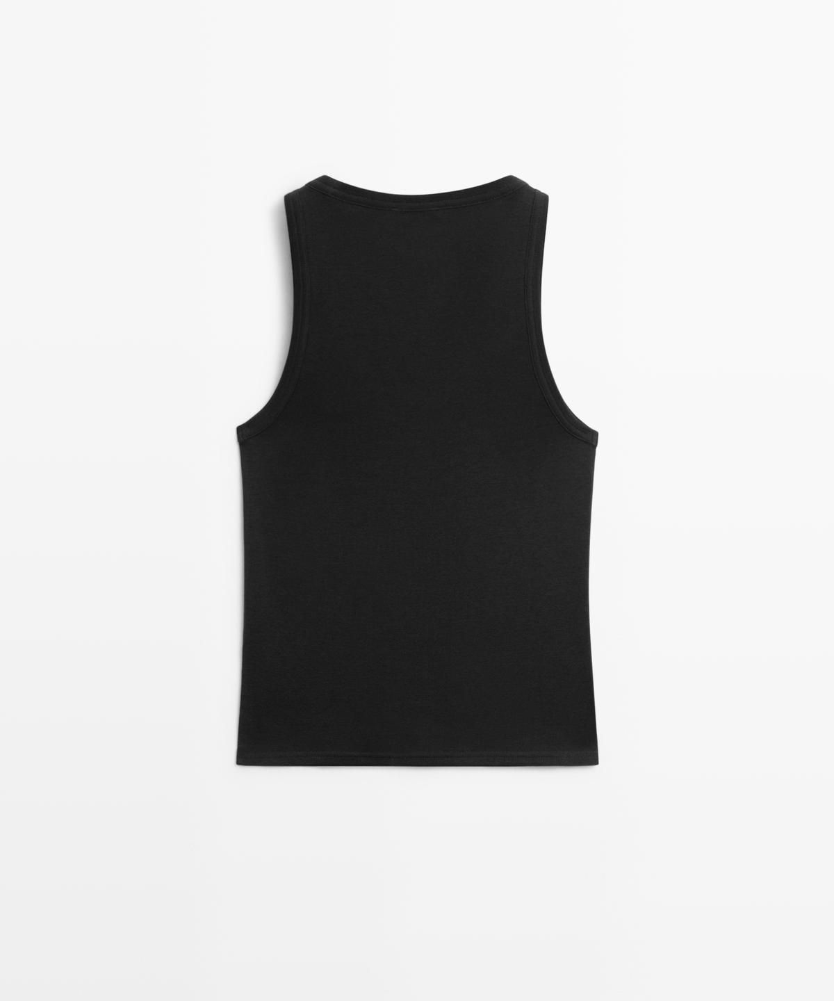 마시모두띠(MASSIMO DUTTI) 100% 코튼 슬리브리스 티셔츠