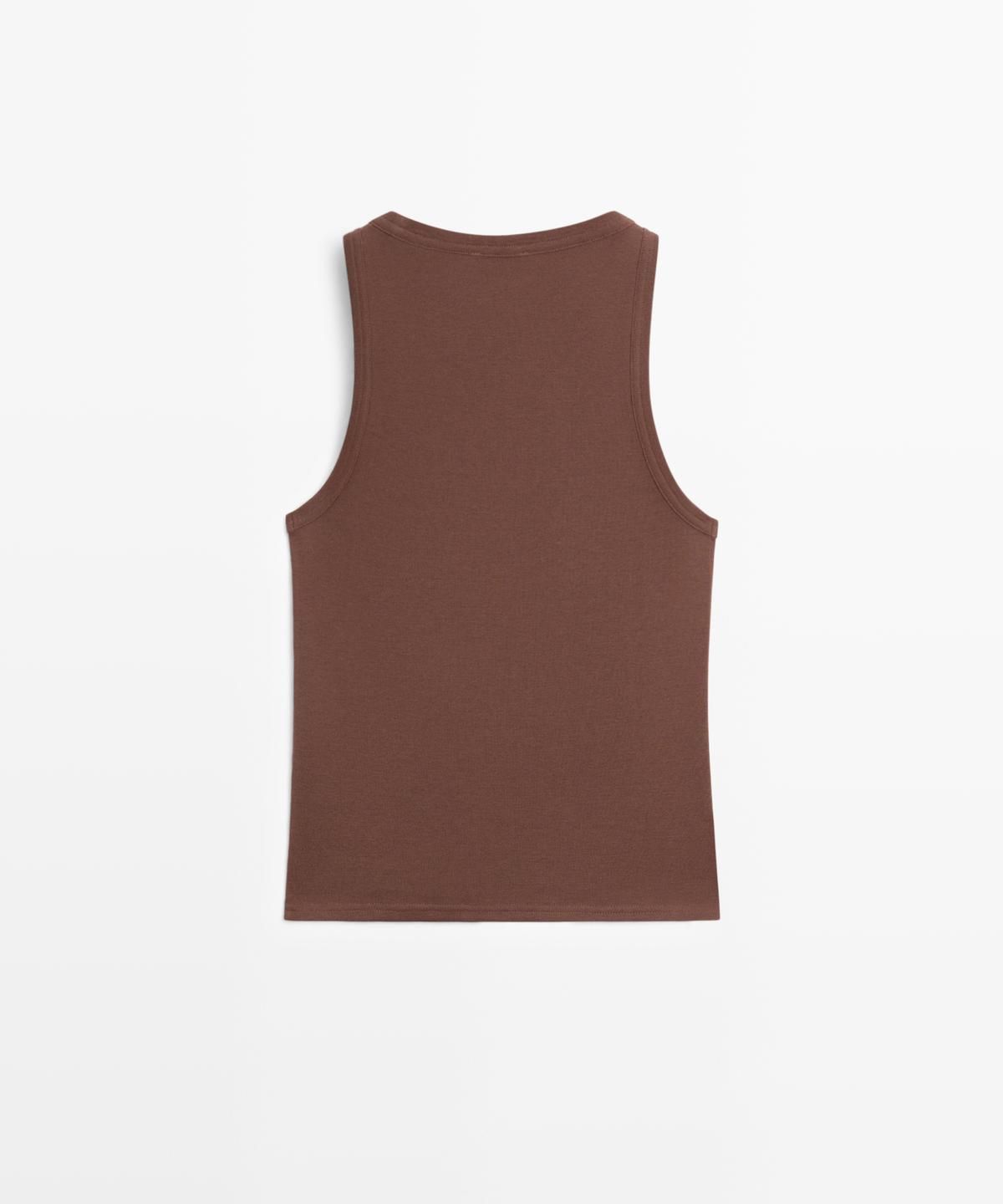 마시모두띠(MASSIMO DUTTI) 100% 코튼 슬리브리스 티셔츠