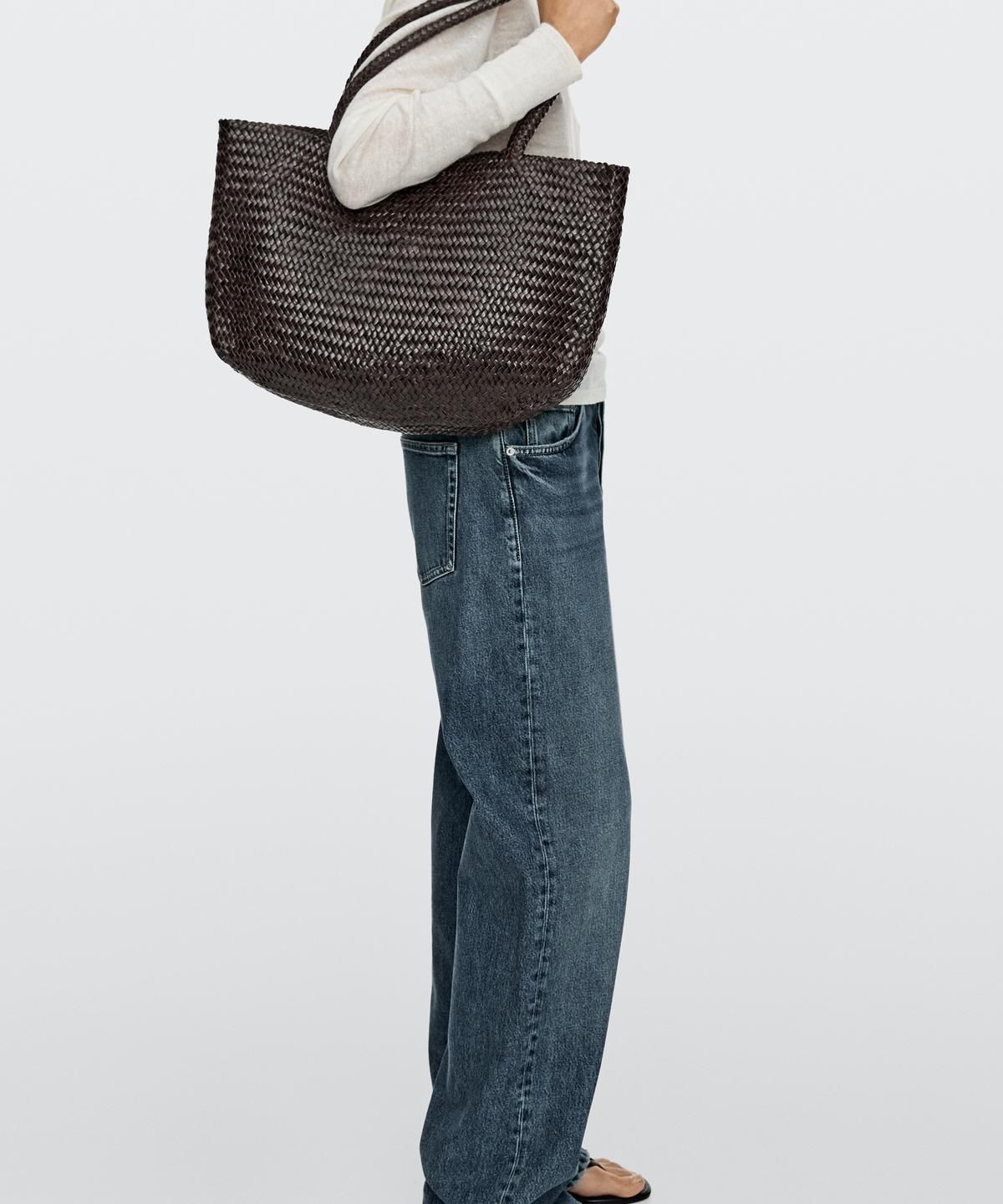 마시모두띠(MASSIMO DUTTI) 나파 가죽 브레이디드 토트백