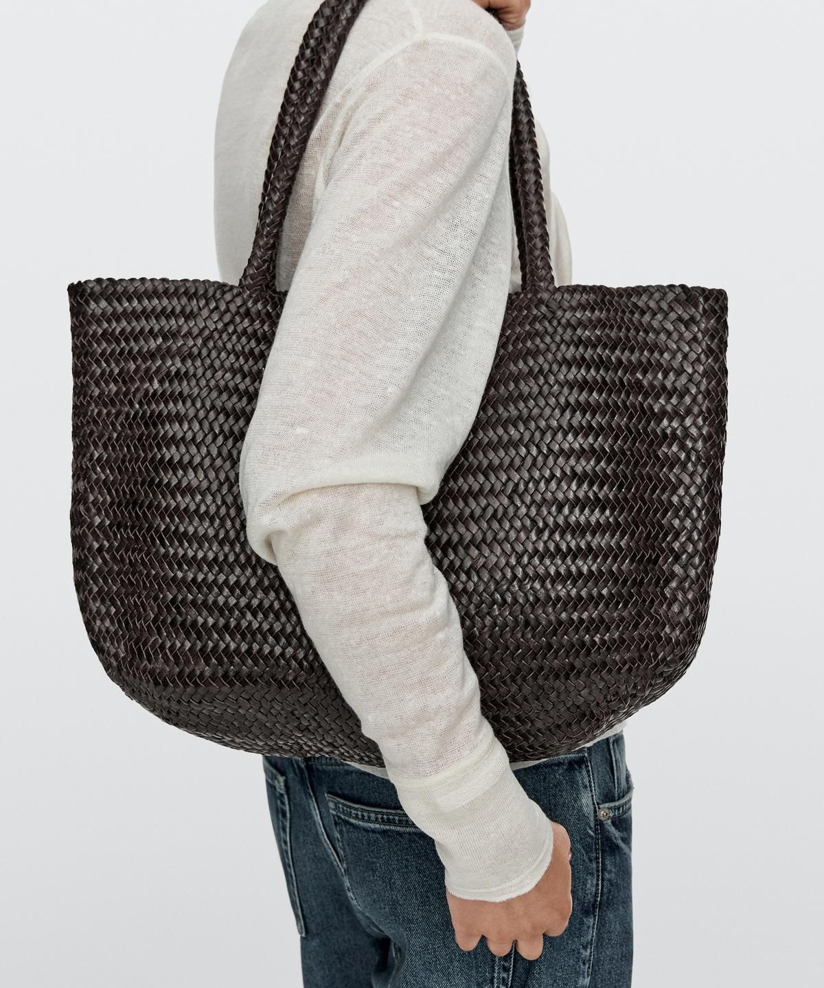 마시모두띠(MASSIMO DUTTI) 나파 가죽 브레이디드 토트백